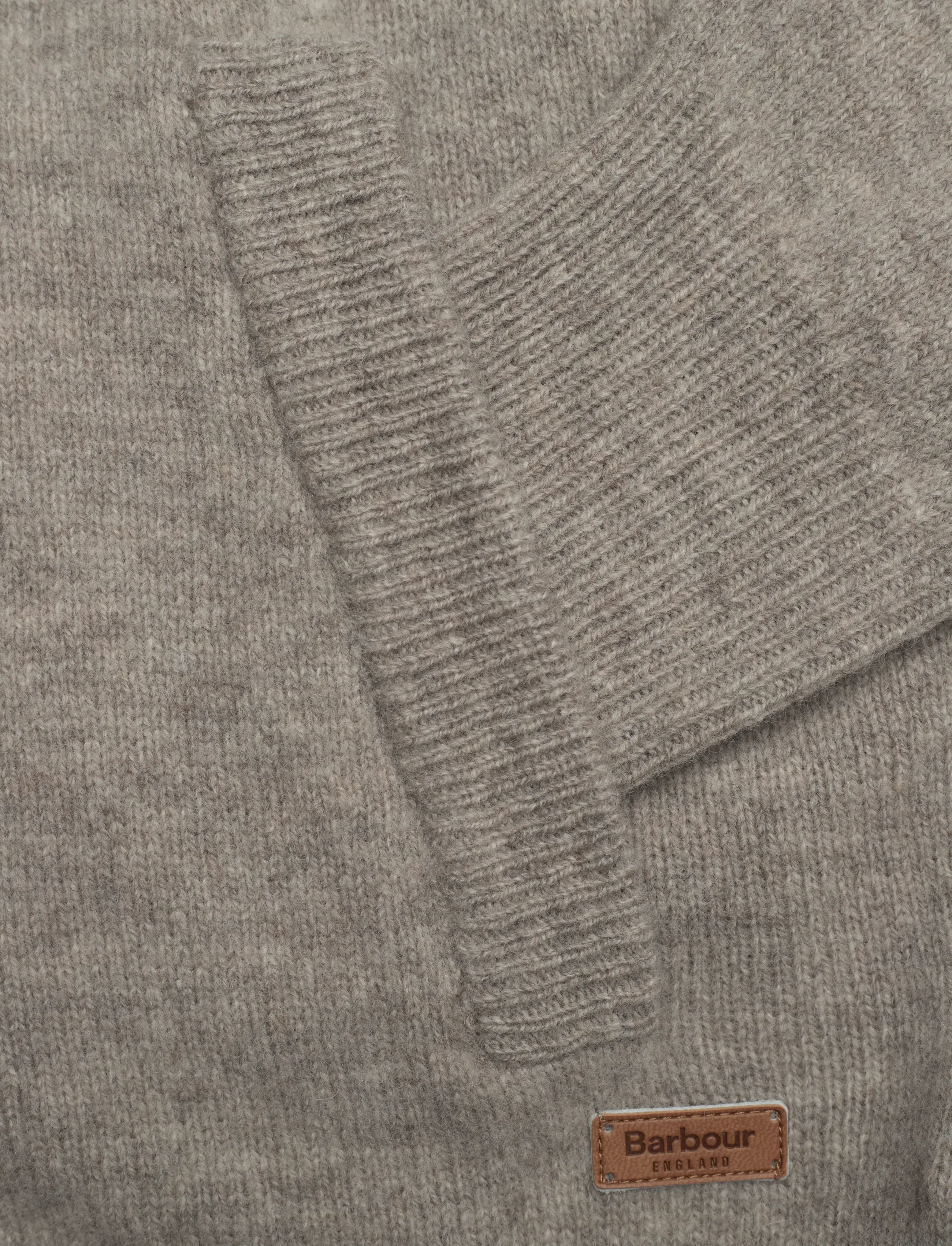 Barbour - Barbour Essential Patch Zip Through Knitted Jumper - fullzip strik - stone - 3