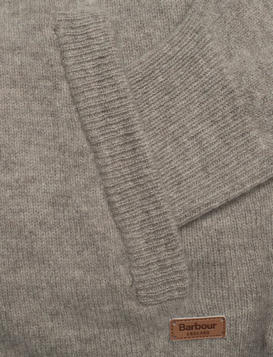 Barbour - Barbour Essential Patch Zip Through Knitted Jumper - fullzip strik - stone - 3