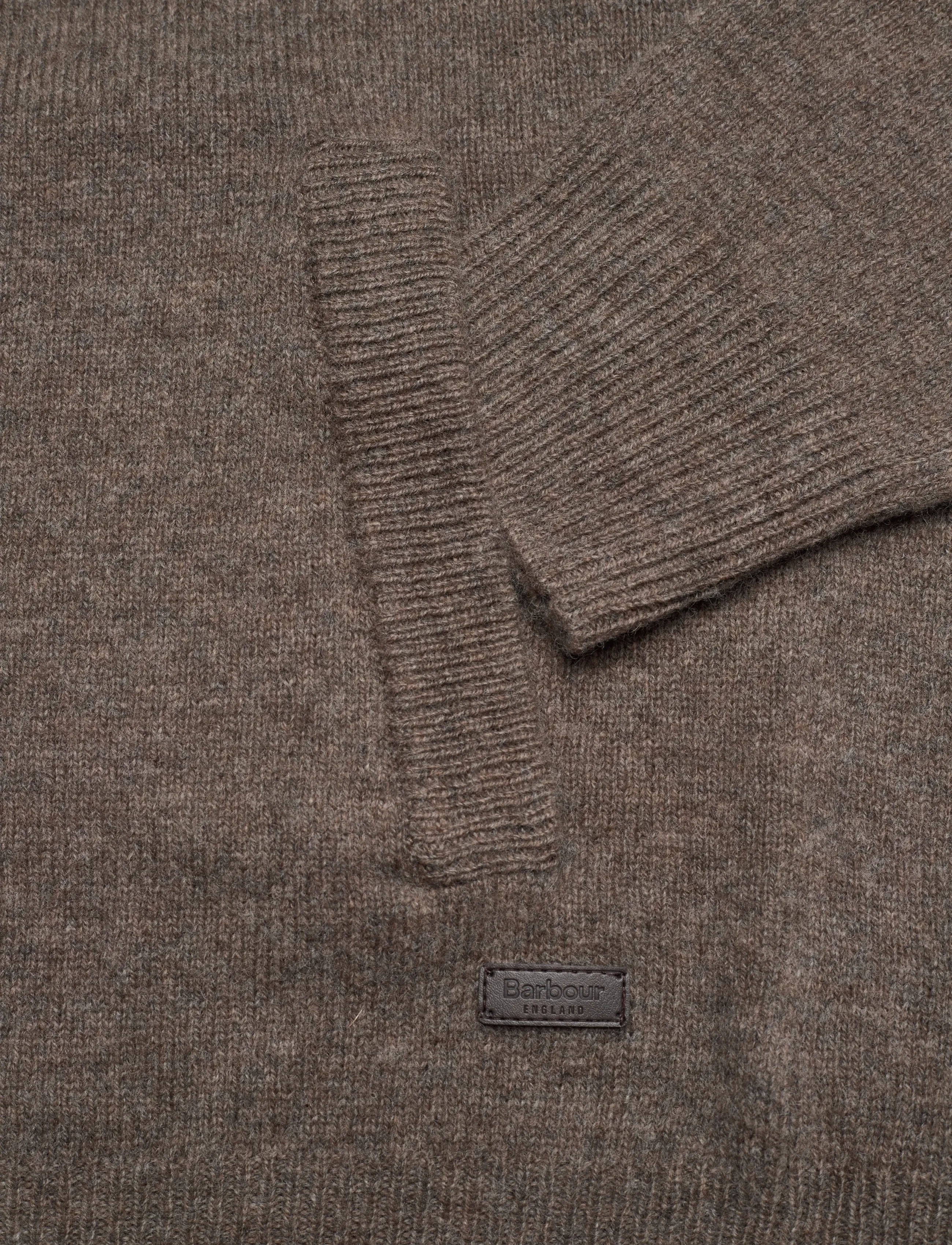 Barbour - Barbour Essent Patch Zip Through Knitted Jumper - stone - 3
