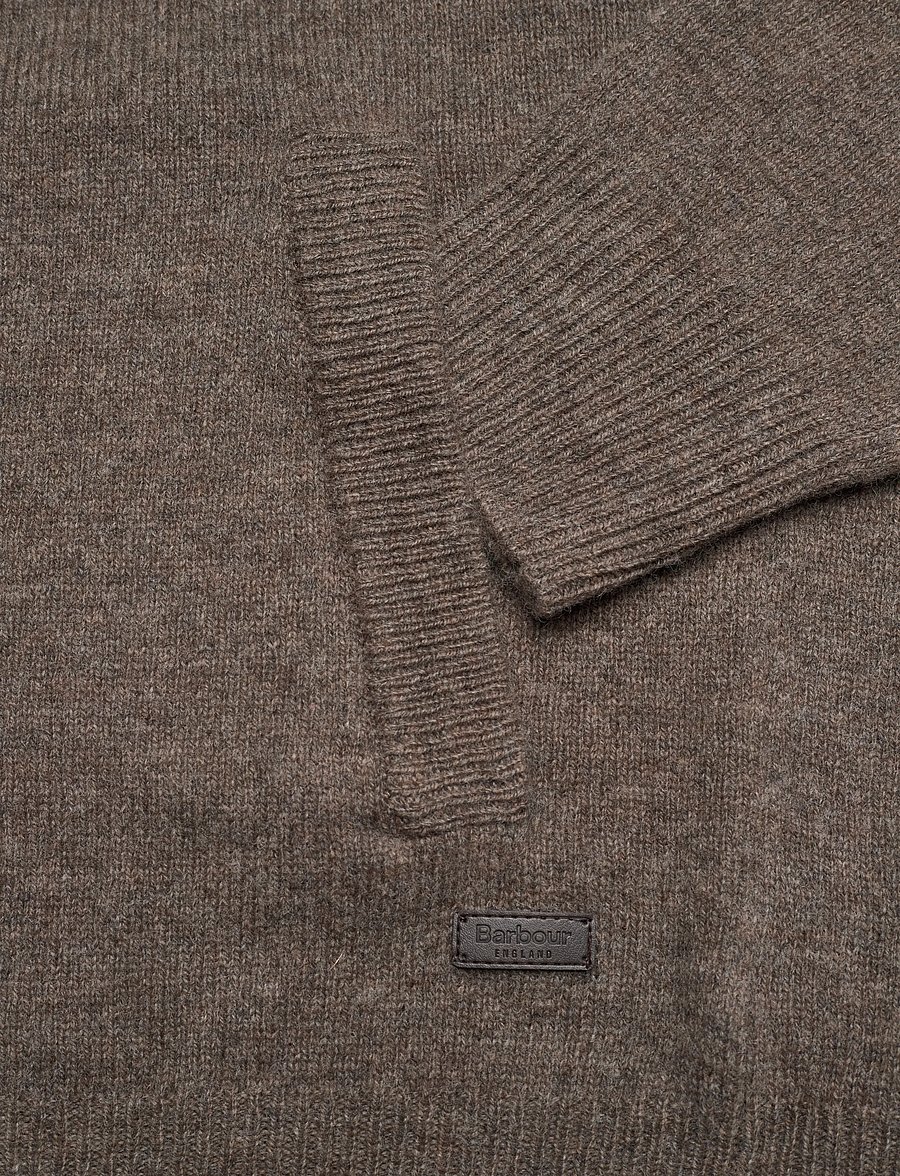 Barbour - Barbour Essent Patch Zip Through Knitted Jumper - stone - 3