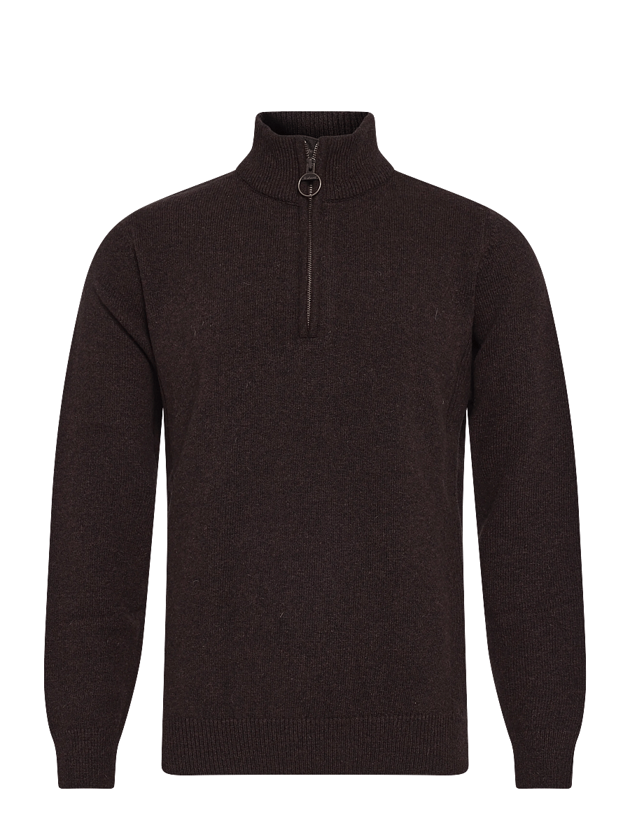 Barbour - Barbour Holden Half Zip Knitted Jumper - half zip jumpers - dark oak - 0