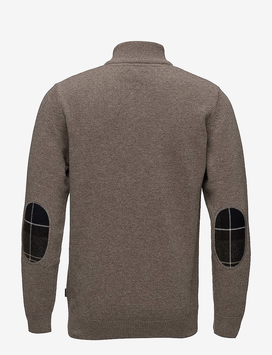 Barbour - Barbour Holden Half Zip Knitted Jumper - pullover mit halbem reißverschluss - olive - 1