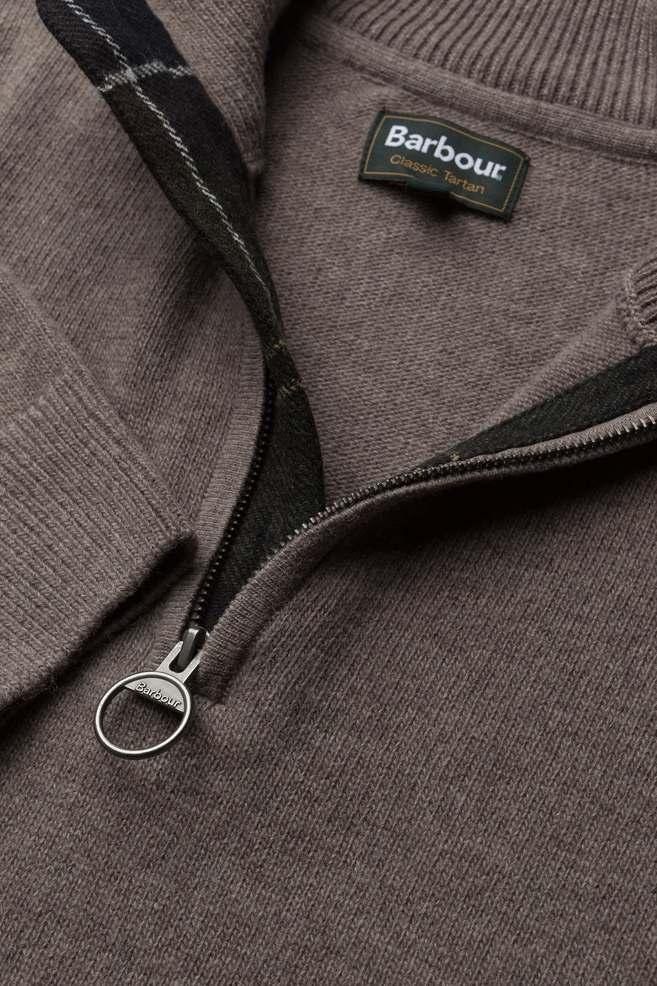 Barbour - Barbour Holden Half Zip Knitted Jumper - poolpika lukuga džemprid - olive - 2