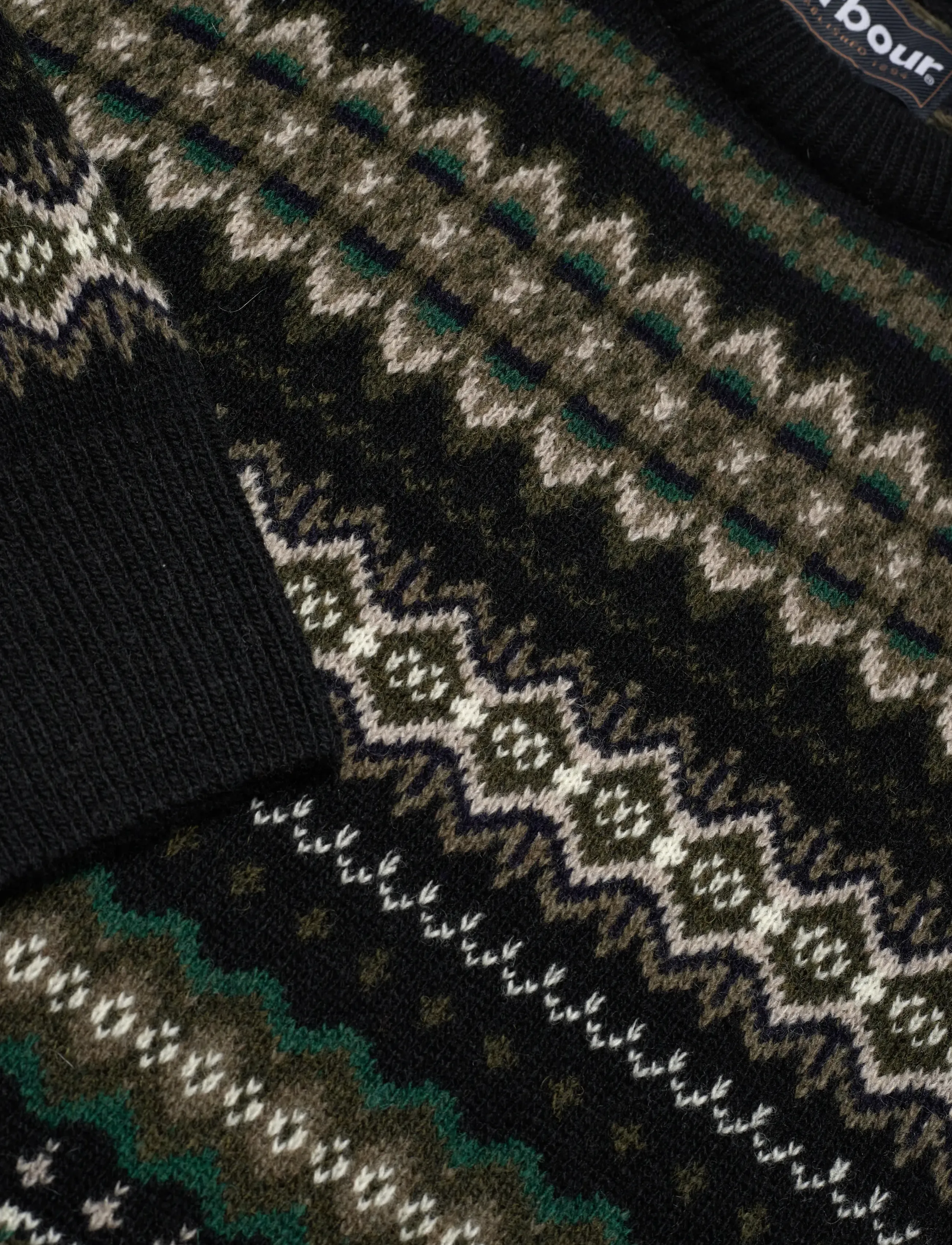 Barbour - Barbour Case Fairisle Crew Neck Sweater - black - 2