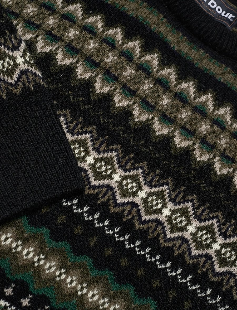 Barbour - Barbour Case Fairisle Crew Neck Sweater - black - 2