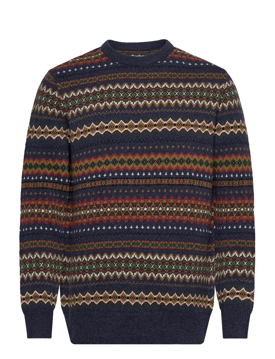 Barbour - Barbour Case Fairisle Crew Neck Sweater - rundhals - navy - 0