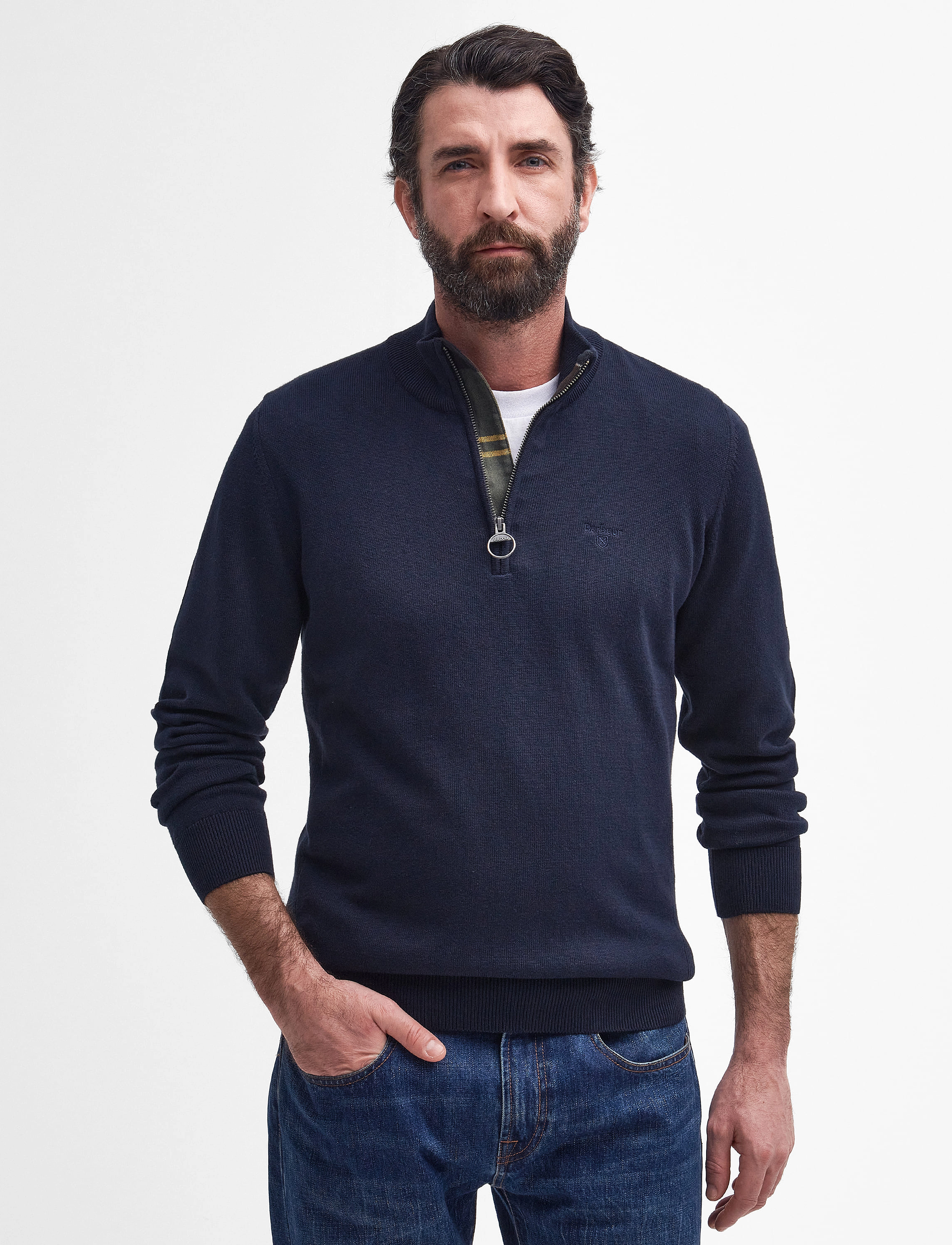 Barbour Barbour Cotton HZ Knit - Strickmode - NAVY / navy