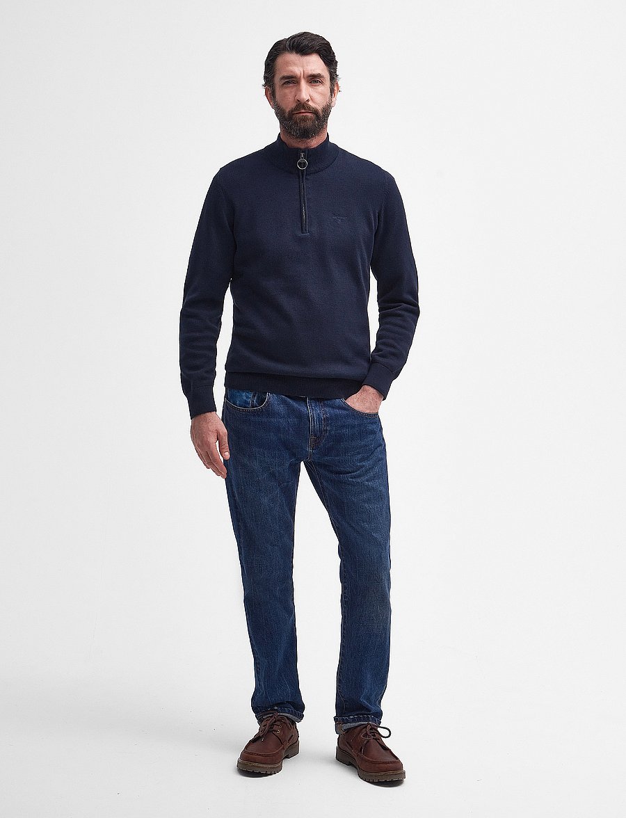 Barbour - Barbour Cotton HZ Knit - megzti drabužiai - navy - 3