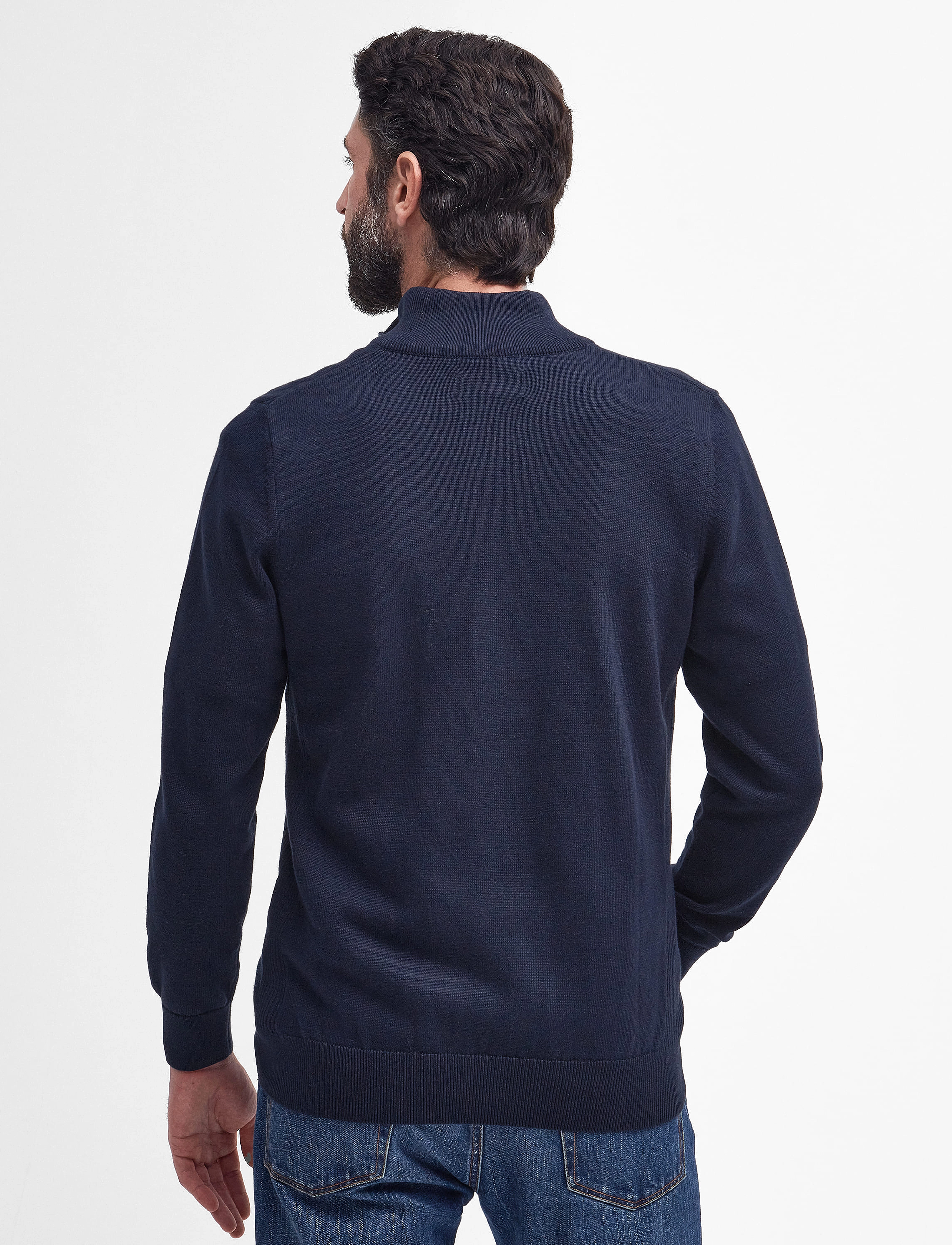 Barbour - Barbour Cotton HZ Knit - hálfrenndar peysur - navy - 4