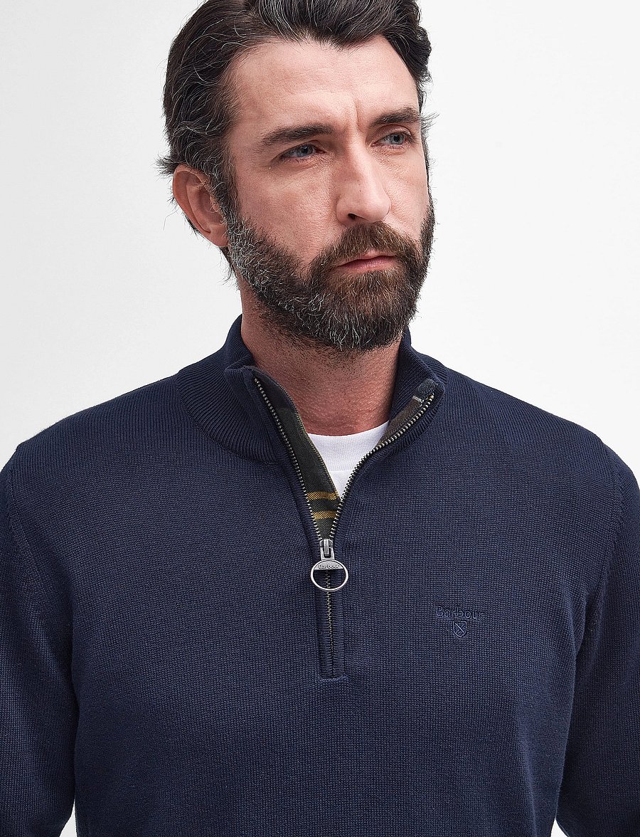 Barbour - Barbour Cotton HZ Knit - megzti drabužiai - navy - 5