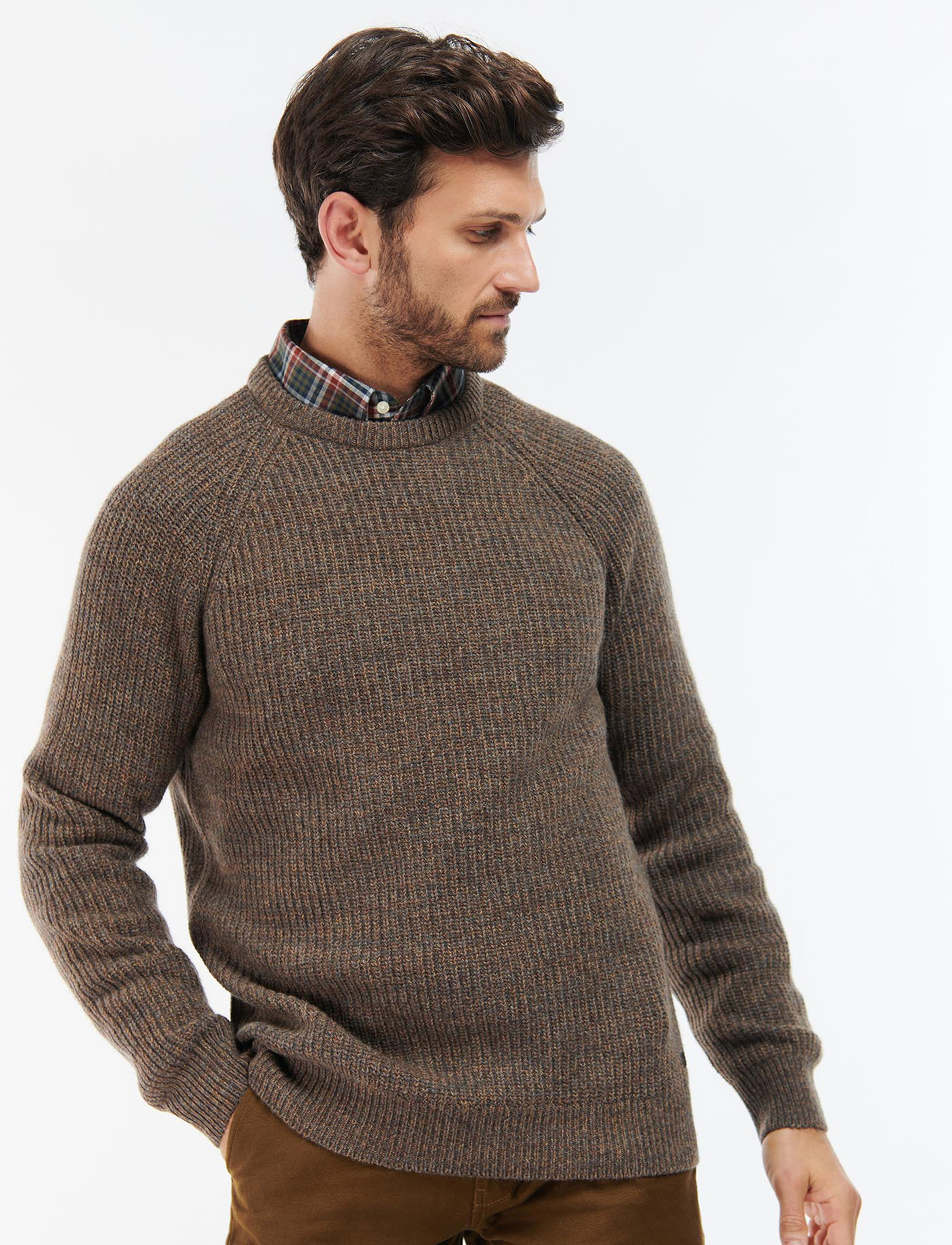 Barbour Barbour Horseford Crew Neck Jumper, XXL, Brown, Strik > Runde Halse, Herre