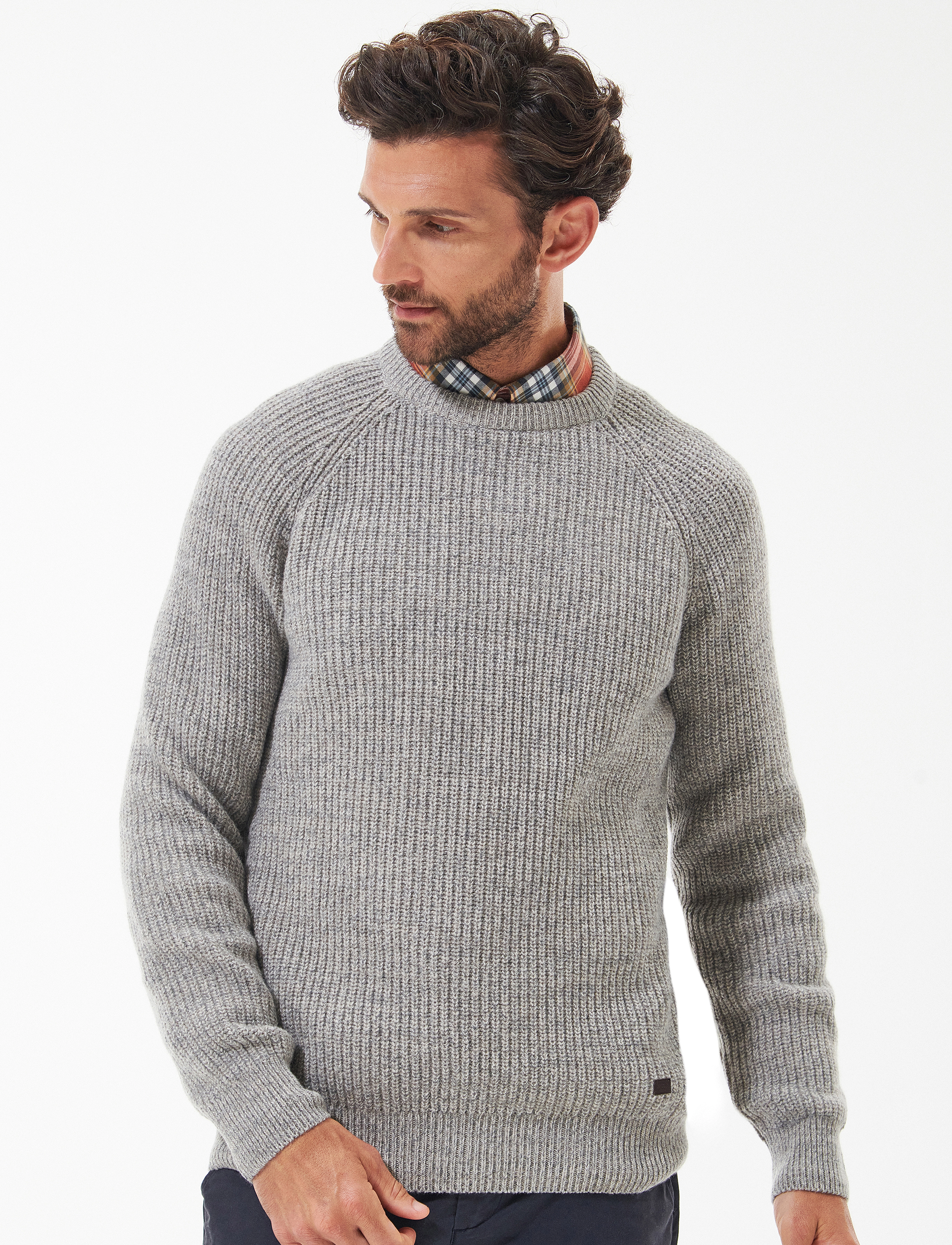 Barbour Barbour Horseford Crew Neck Jumper, XL, Grey, Strik > Runde Halse, Herre