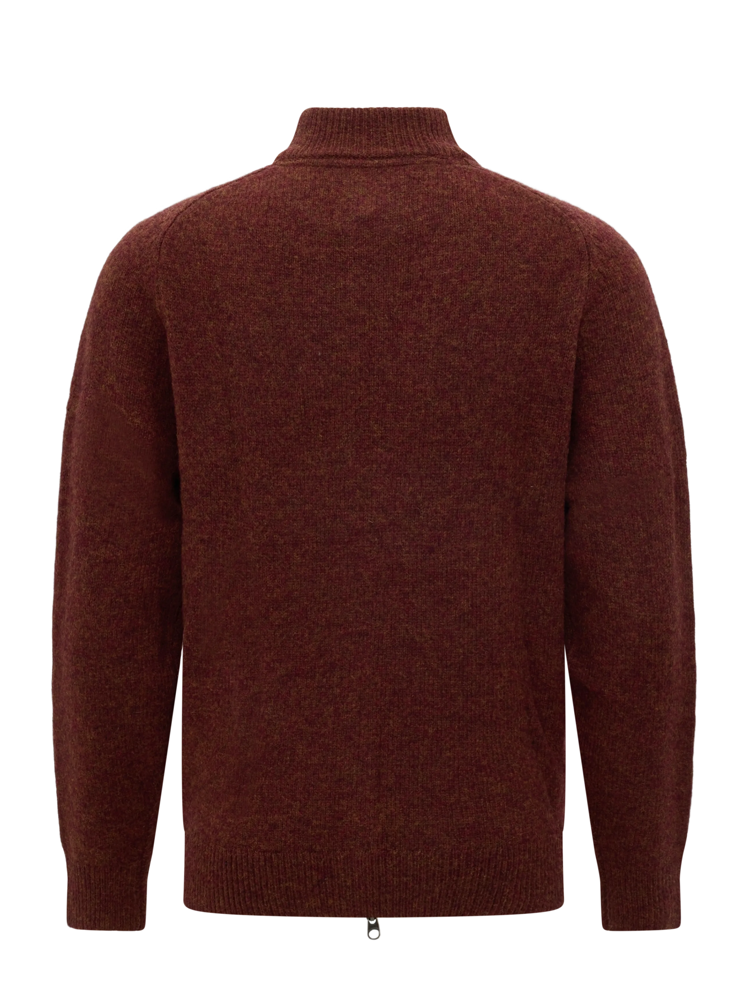 Barbour - Barbour Talder Zip Through Knitted Jumper - pullover mit durchgehendem reißverschluss - russet - 1