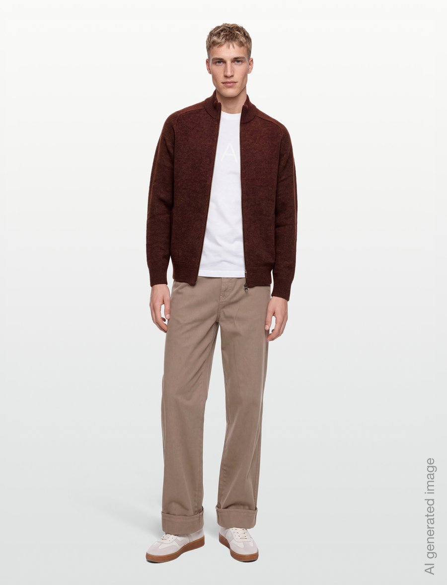 Barbour - Barbour Talder Zip Through Knitted Jumper - fullzip strik - russet - 0