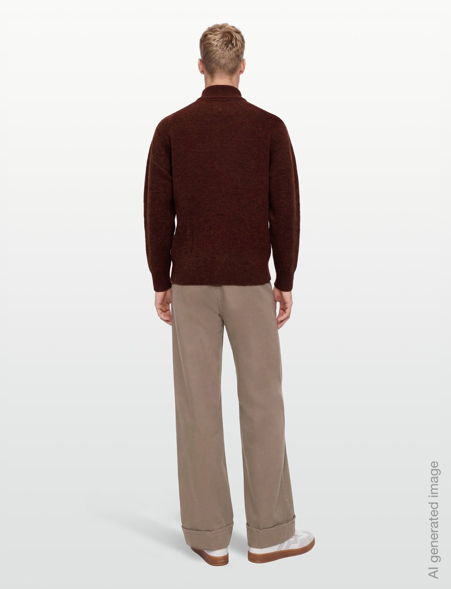 Barbour - Barbour Talder Zip Through Knitted Jumper - fullzip strik - russet - 4