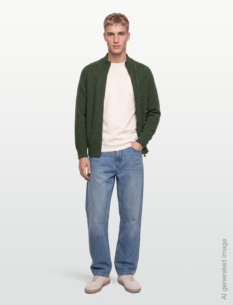 Barbour - Barbour Talder Zip Through Knitted Jumper - pullover mit durchgehendem reißverschluss - sage - 0