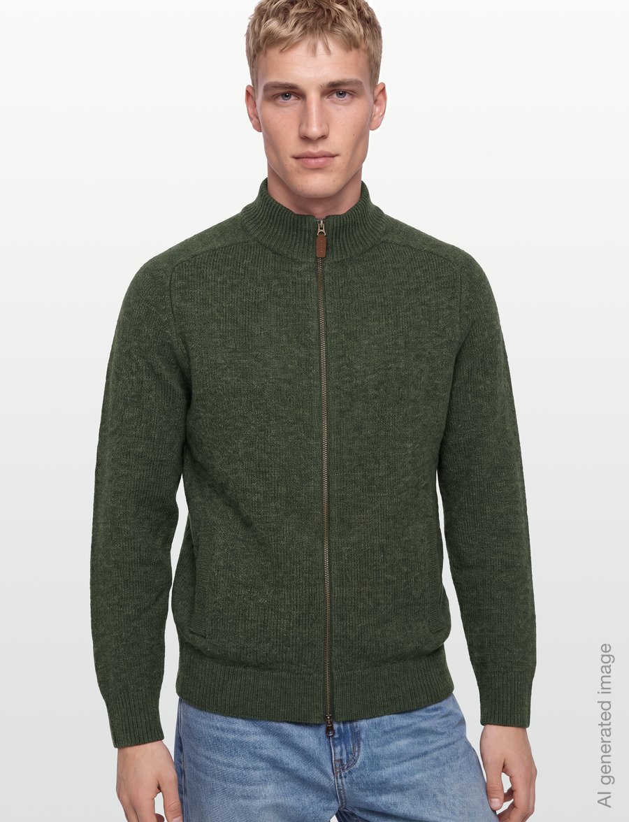 Barbour - Barbour Talder Zip Through Knitted Jumper - pullover mit durchgehendem reißverschluss - sage - 3