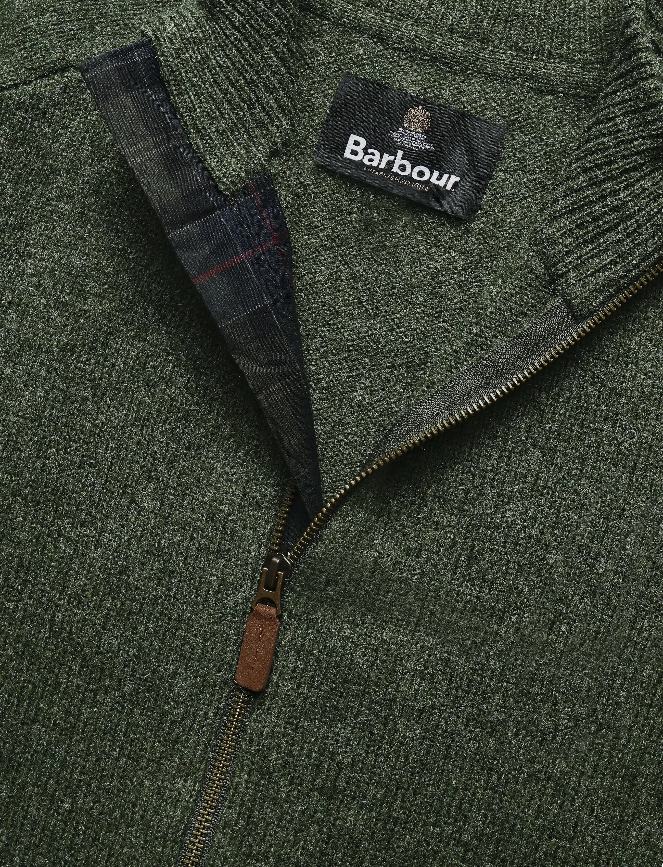 Barbour - Barbour Talder Zip Through Knitted Jumper - lukuga džemprid - sage - 2