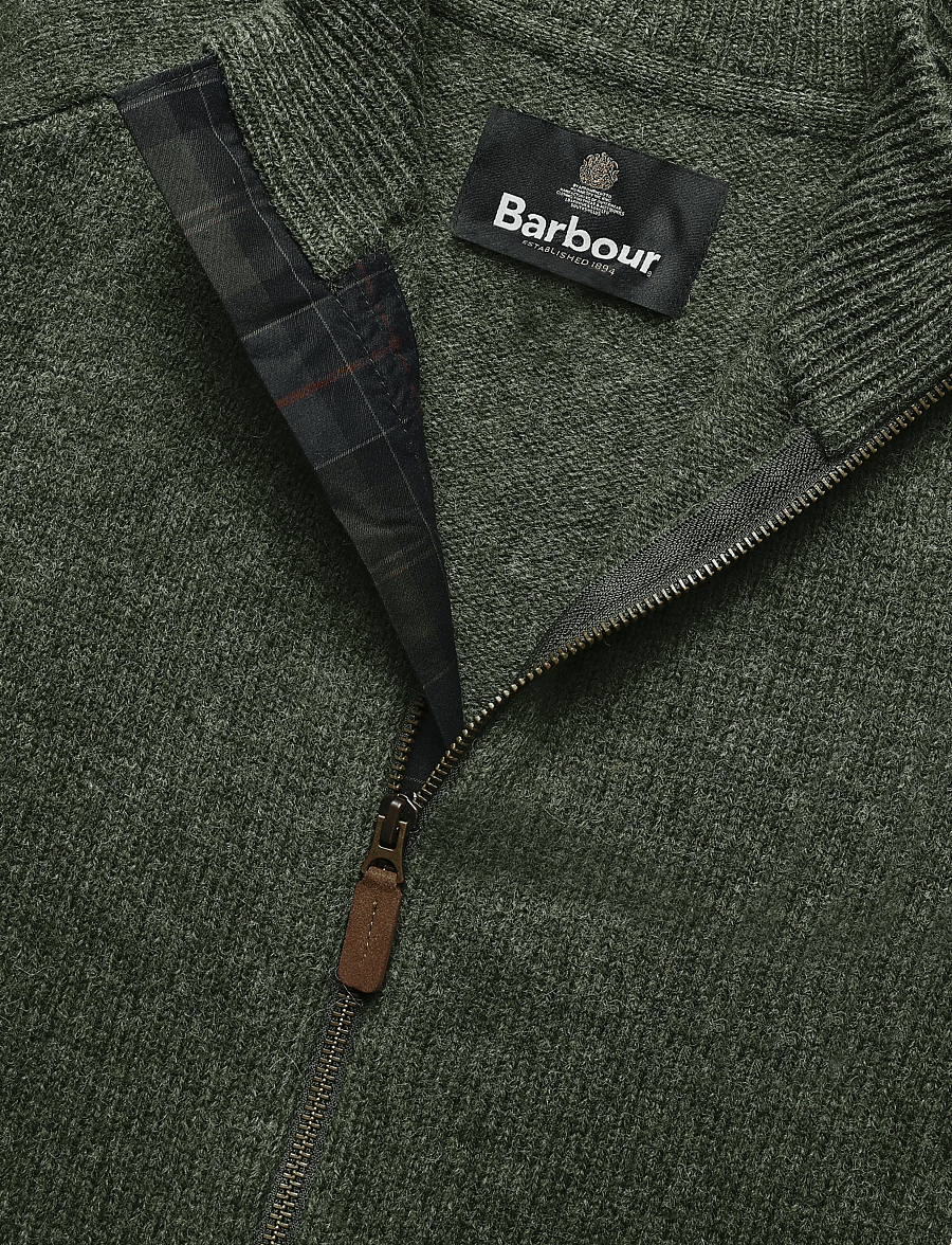 Barbour - Barbour Talder Zip Through Knitted Jumper - lukuga džemprid - sage - 2