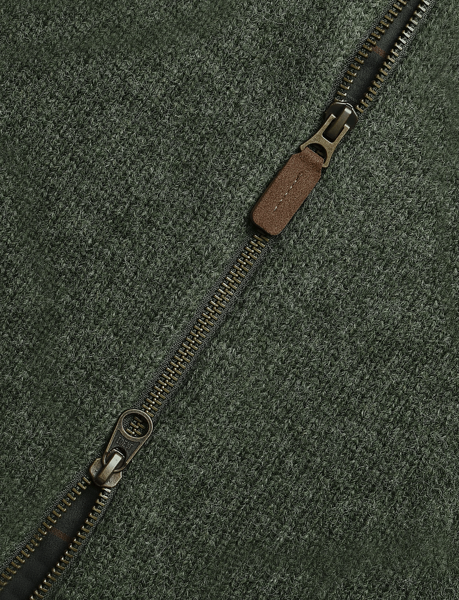 Barbour - Barbour Talder Zip Through Knitted Jumper - lukuga džemprid - sage - 3
