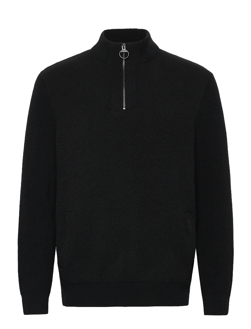 Barbour - Barbour Milburn Half Zip Knitted Jumper - half zip-tröjor - black - 0
