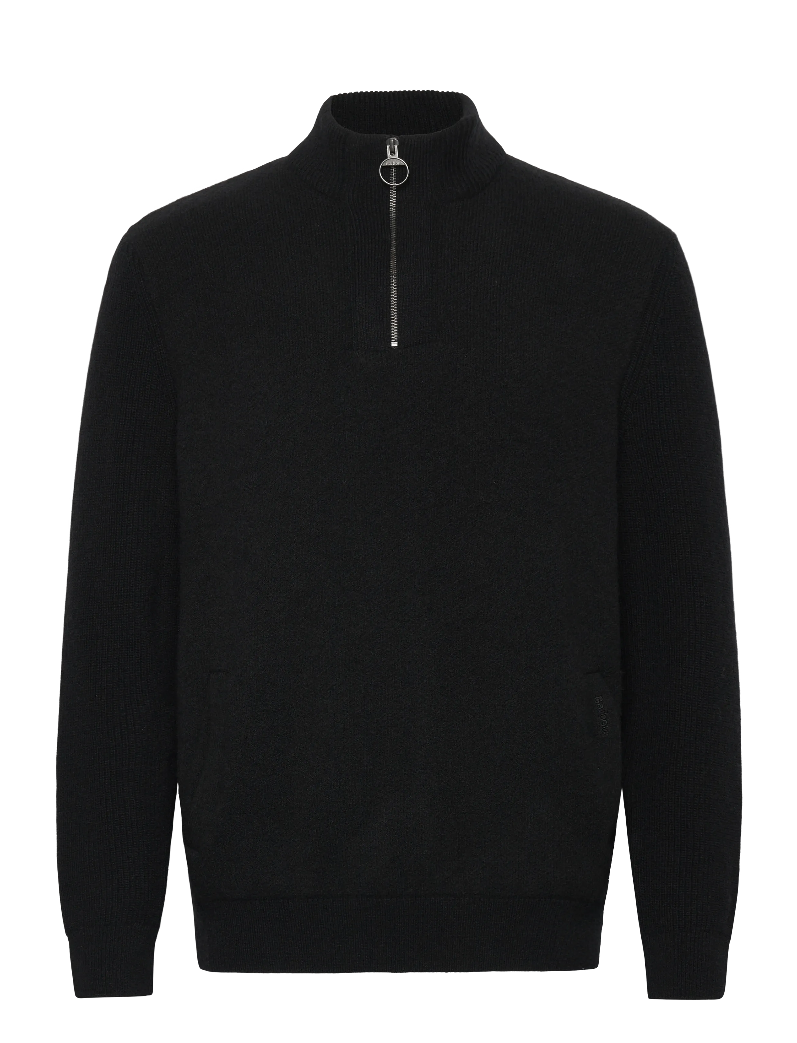Barbour Barbour Milburn Half Zip Knitted Jumper - Riided - BLACK / black