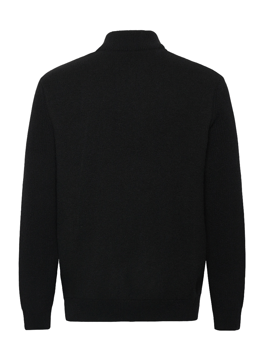 Barbour - Barbour Milburn Half Zip Knitted Jumper - pullover mit halbem reißverschluss - black - 1