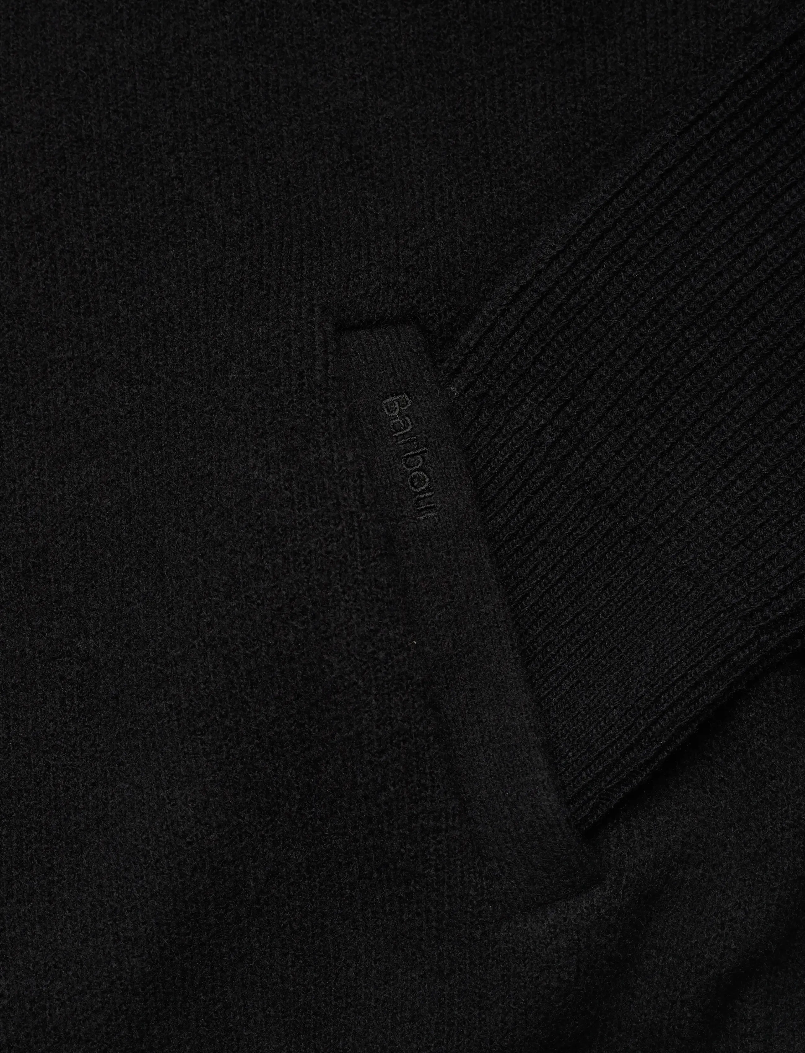 Barbour - Barbour Milburn Half Zip Knitted Jumper - half zip jumpers - black - 3