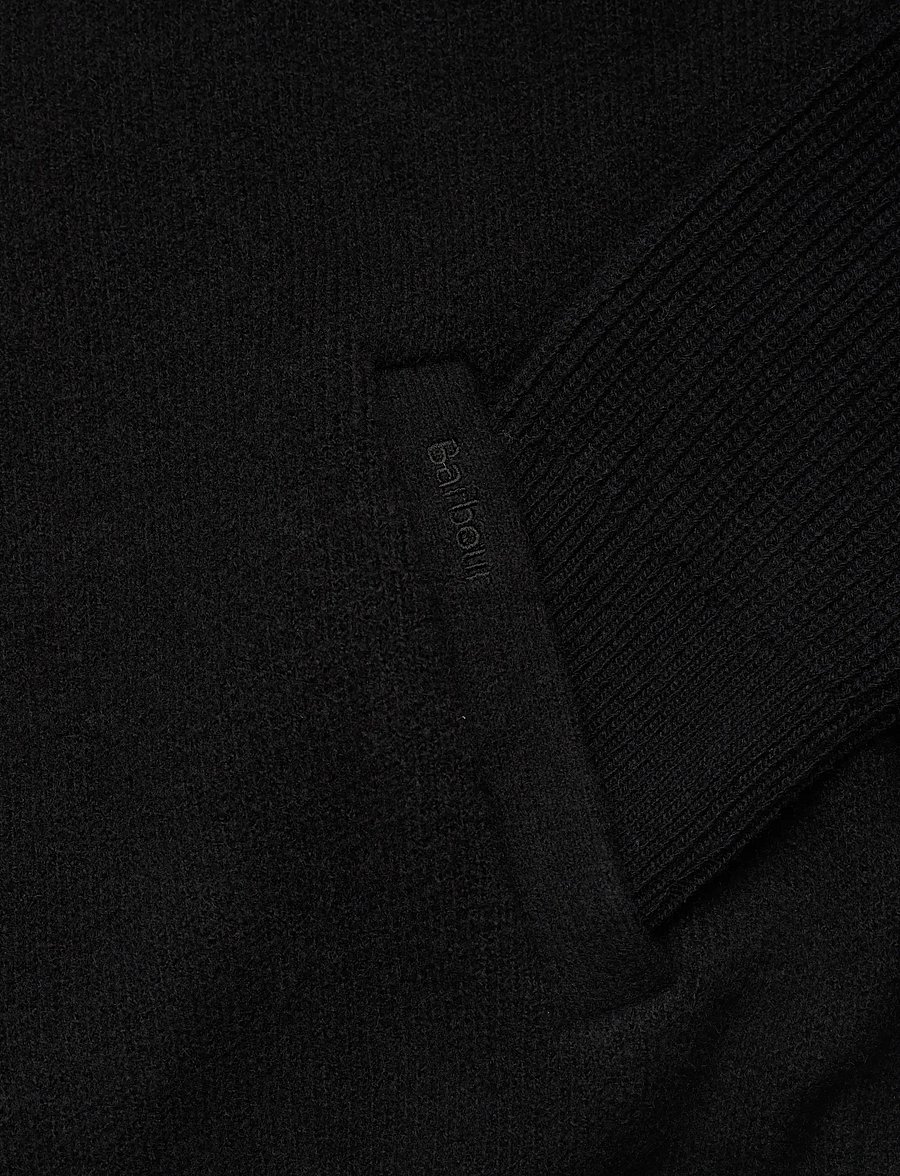 Barbour - Barbour Milburn Half Zip Knitted Jumper - pullover mit halbem reißverschluss - black - 3