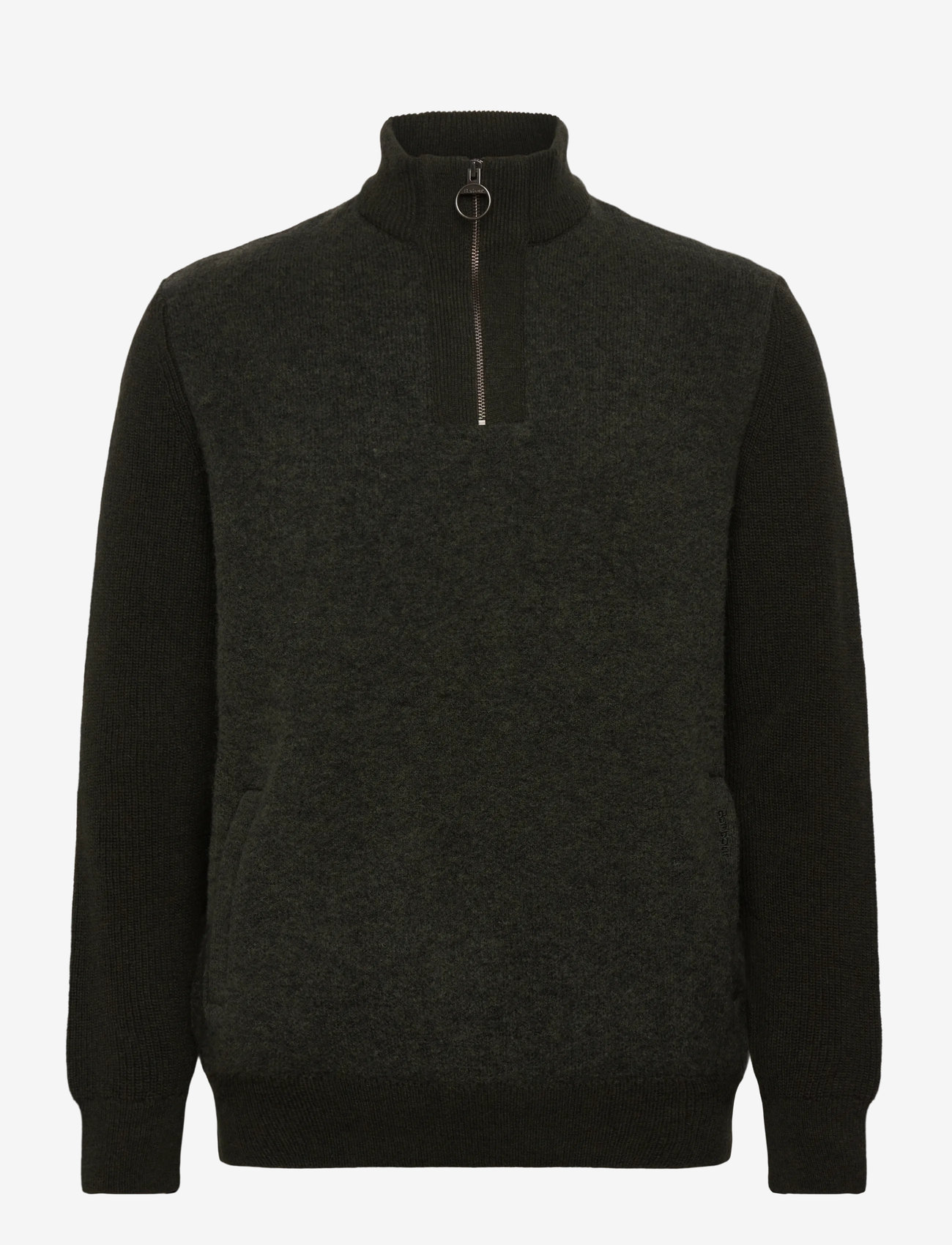 Barbour - Barbour Milburn Half Zip Knitted Jumper - half zip-tröjor - olive - 0