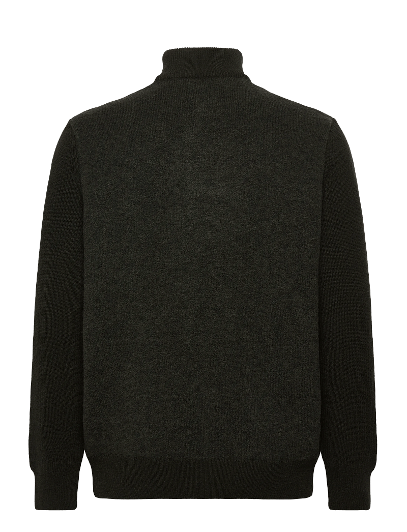 Barbour - Barbour Milburn Half Zip Knitted Jumper - pullover mit halbem reißverschluss - olive - 1