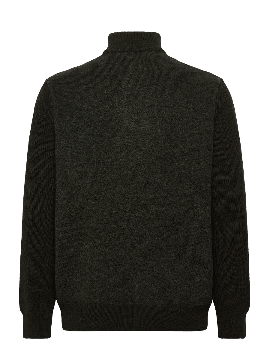 Barbour - Barbour Milburn Half Zip Knitted Jumper - pullover mit halbem reißverschluss - olive - 1