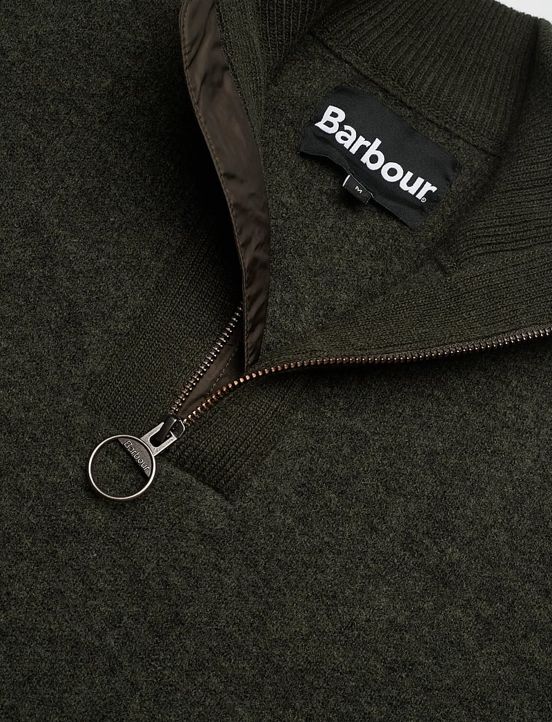 Barbour - Barbour Milburn Half Zip Knitted Jumper - pullover mit halbem reißverschluss - olive - 2