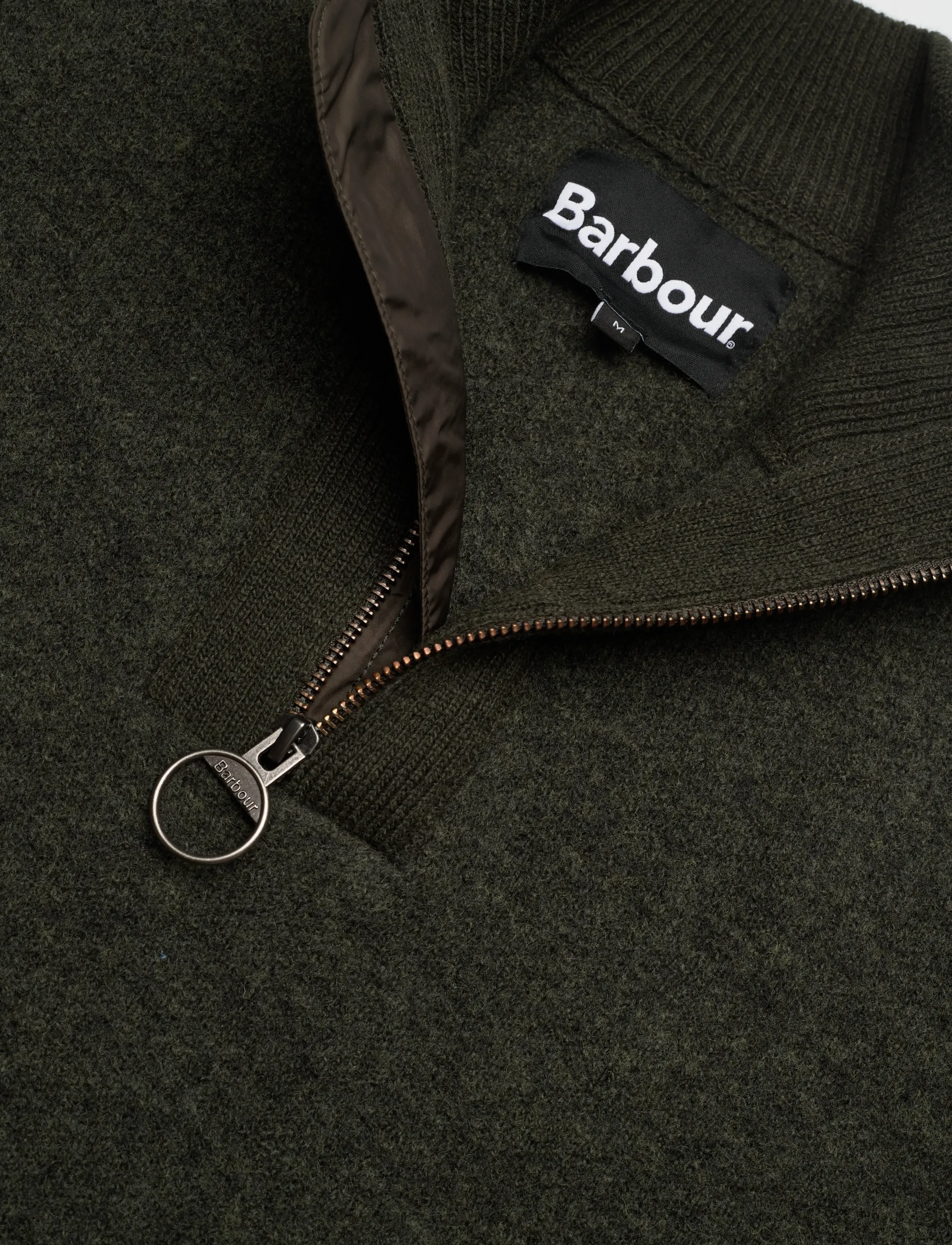 Barbour - Barbour Milburn Half Zip Knitted Jumper - half zip-tröjor - olive - 2