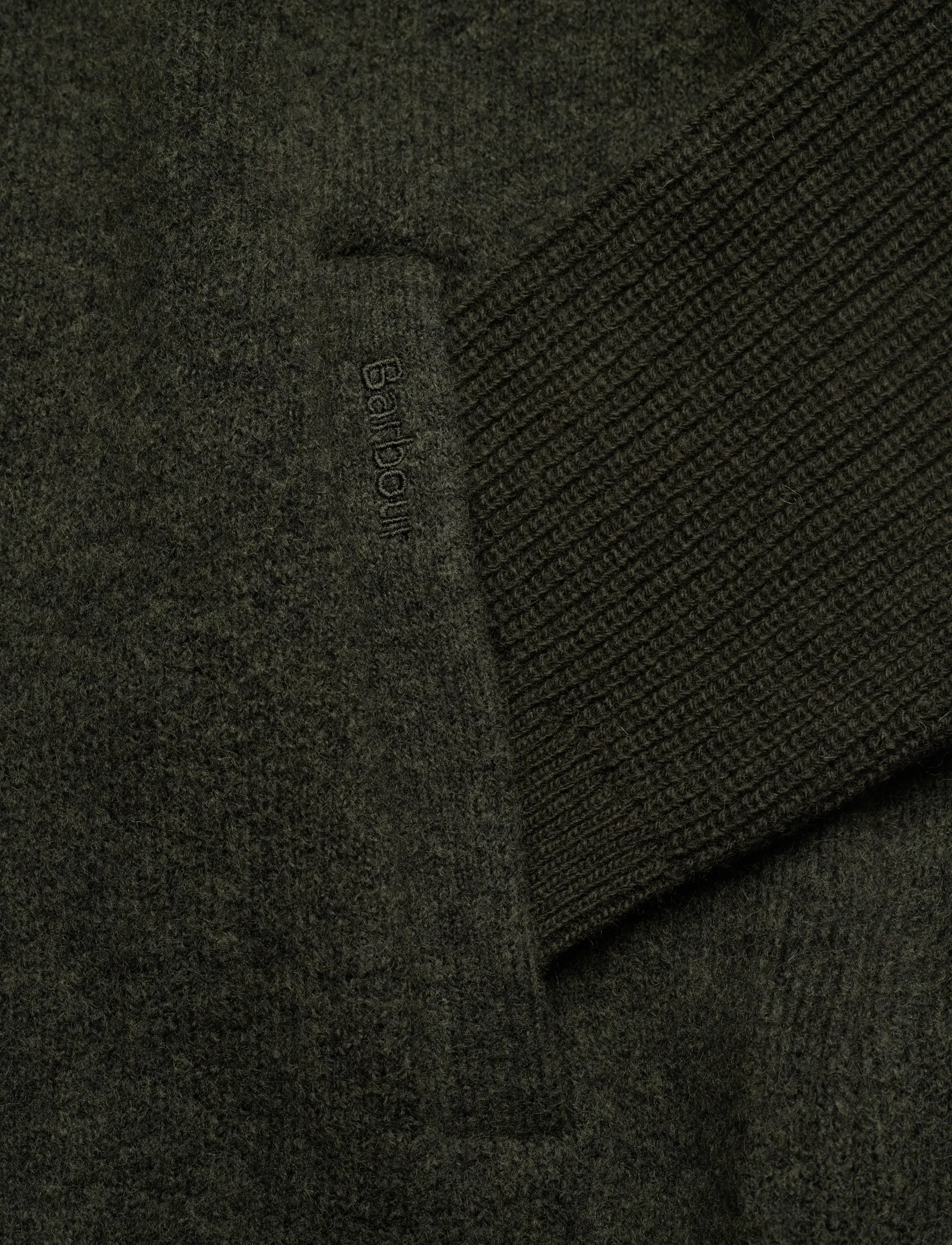 Barbour - Barbour Milburn Half Zip Knitted Jumper - half zip-tröjor - olive - 3