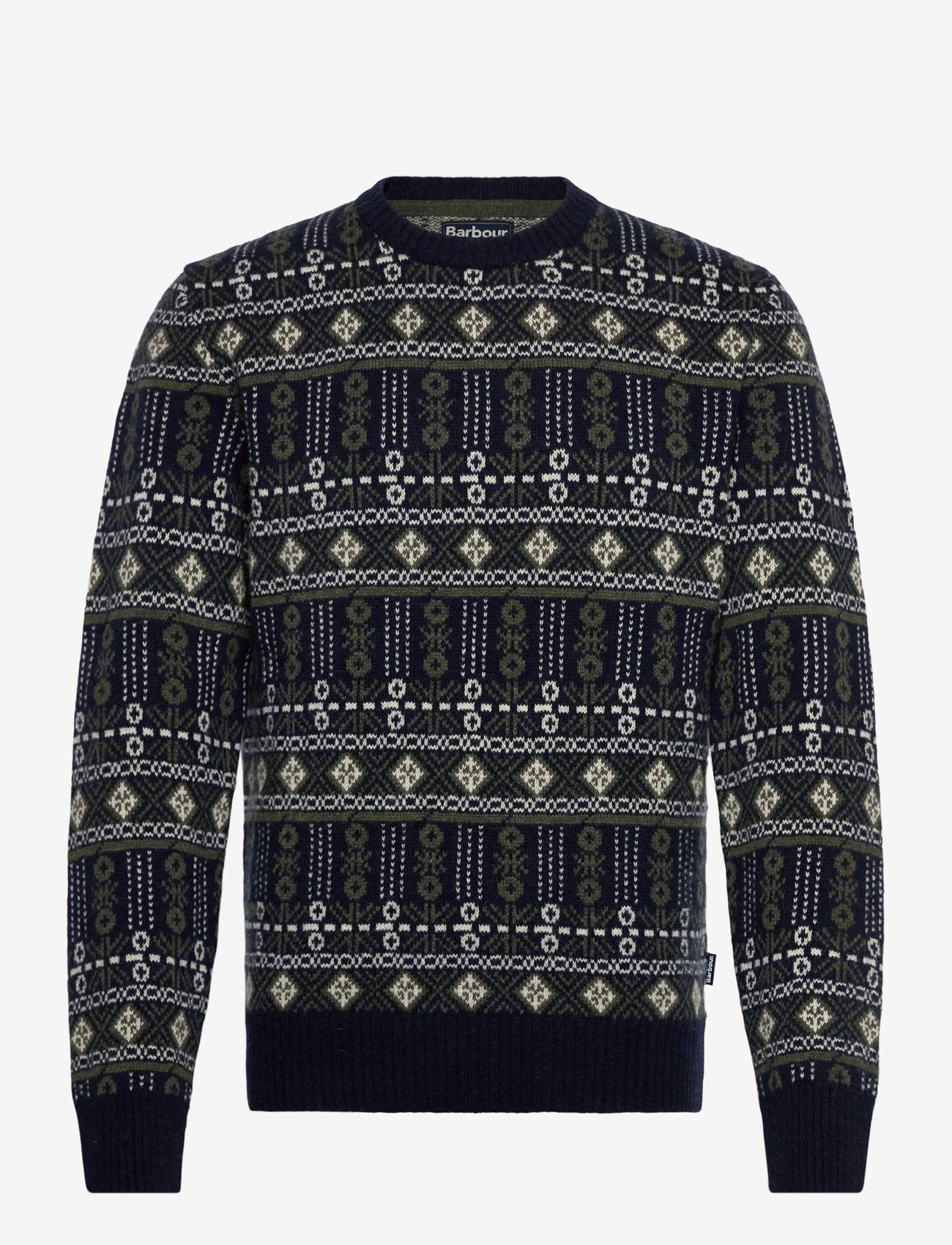 Barbour - Barbour Grangetown Fair Isle Crew Neck Sweater - rundhals - blue - 0