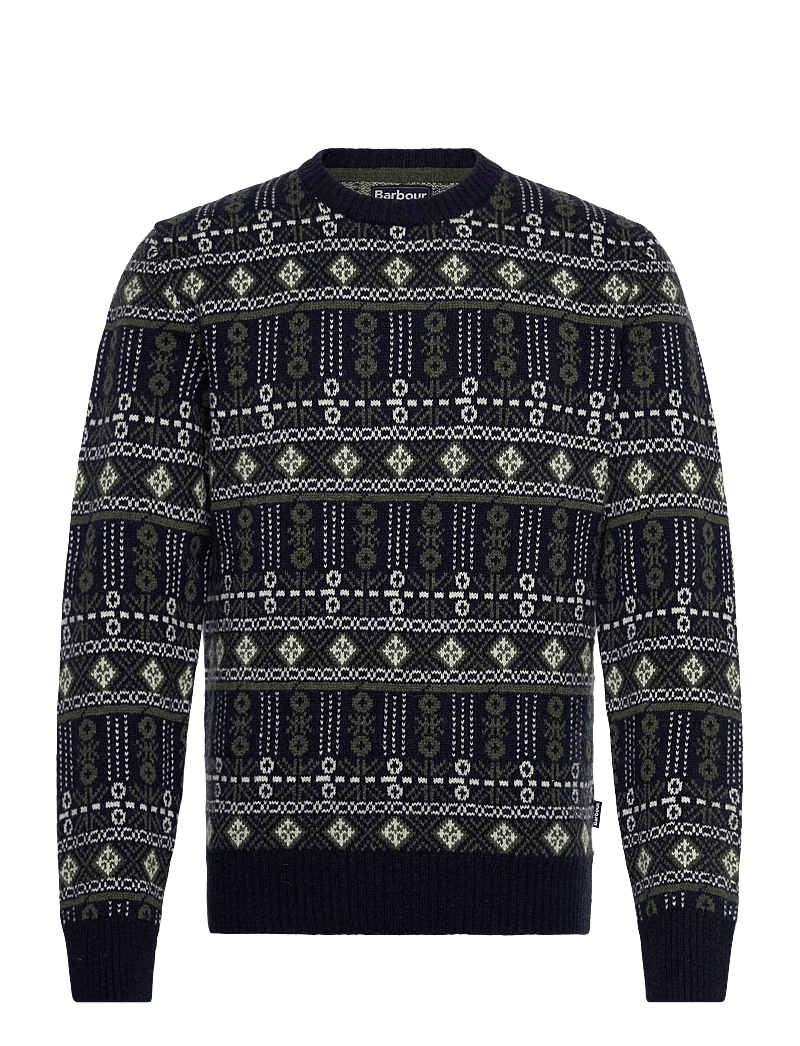 Barbour - Barbour Grangetown Fair Isle Crew Neck Sweater - rundhals - blue - 0