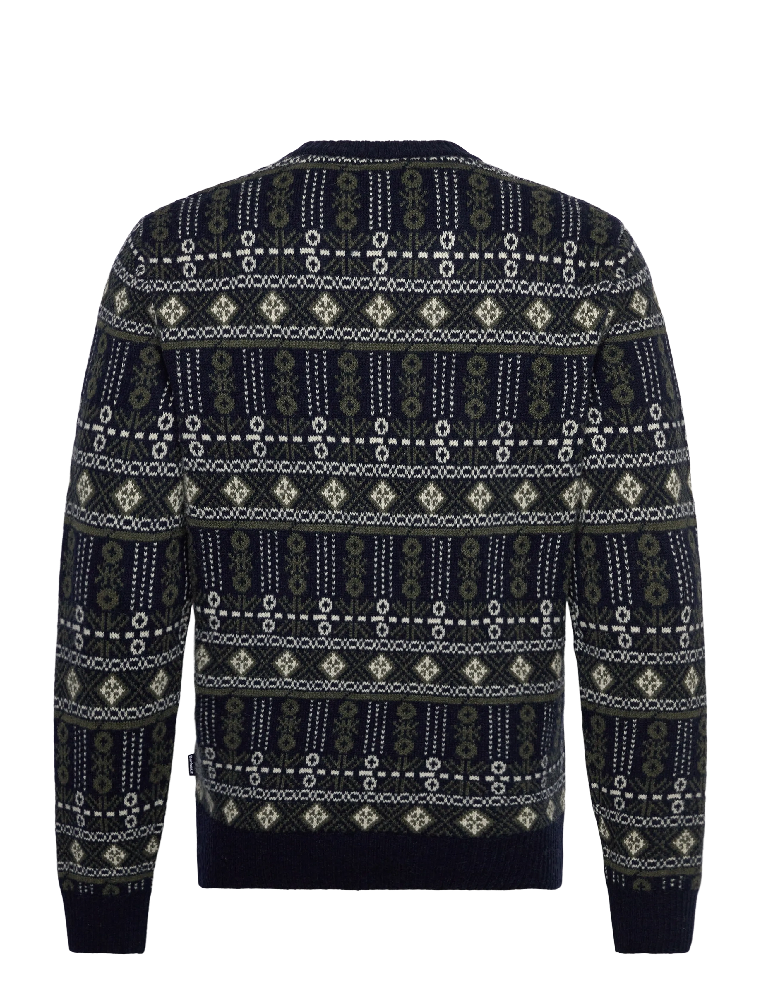 Barbour - Barbour Grangetown Fair Isle Crew Neck Sweater - round necks - blue - 1