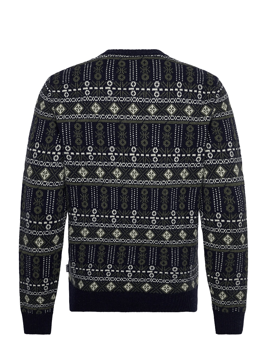 Barbour - Barbour Grangetown Fair Isle Crew Neck Sweater - rundhals - blue - 1
