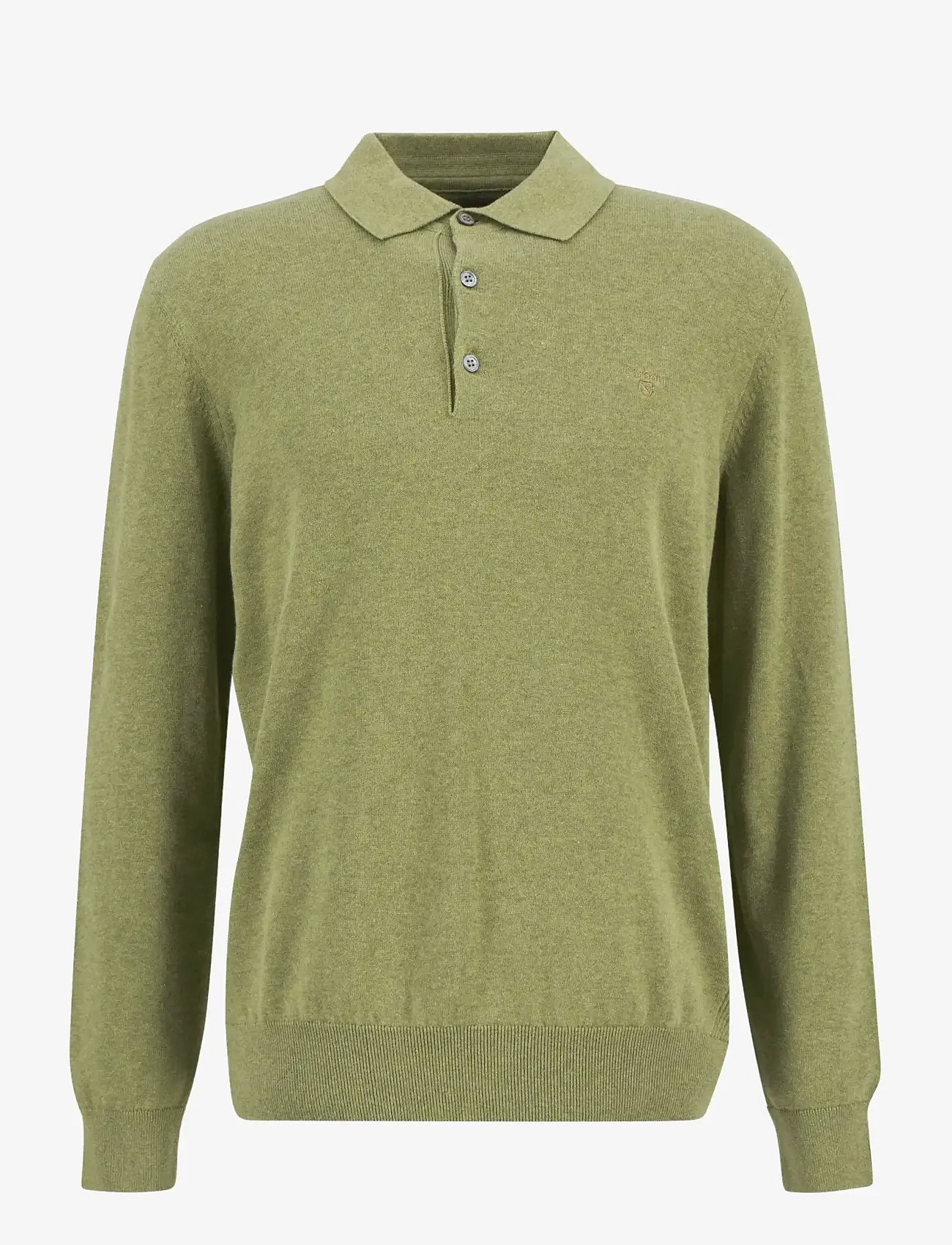Barbour - Barbour Pima Knit Polo - pikkade varrukatega kootud polosärgid - laurel green - 1