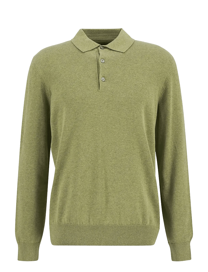 Barbour - Barbour Pima Knit Polo - pikkade varrukatega kootud polosärgid - laurel green - 1