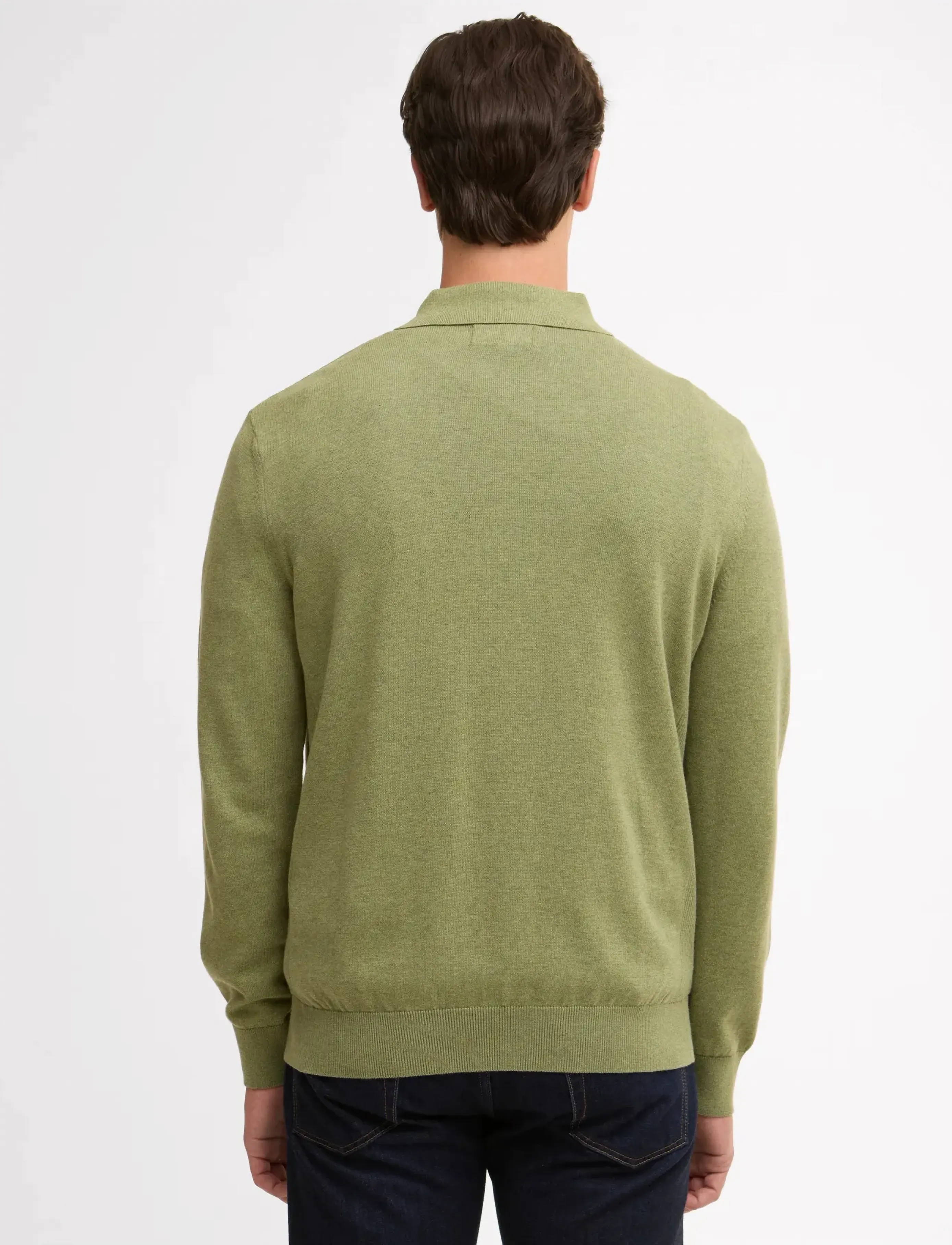 Barbour - Barbour Pima Knit Polo - långärmade stickade pikétröjor - laurel green - 4