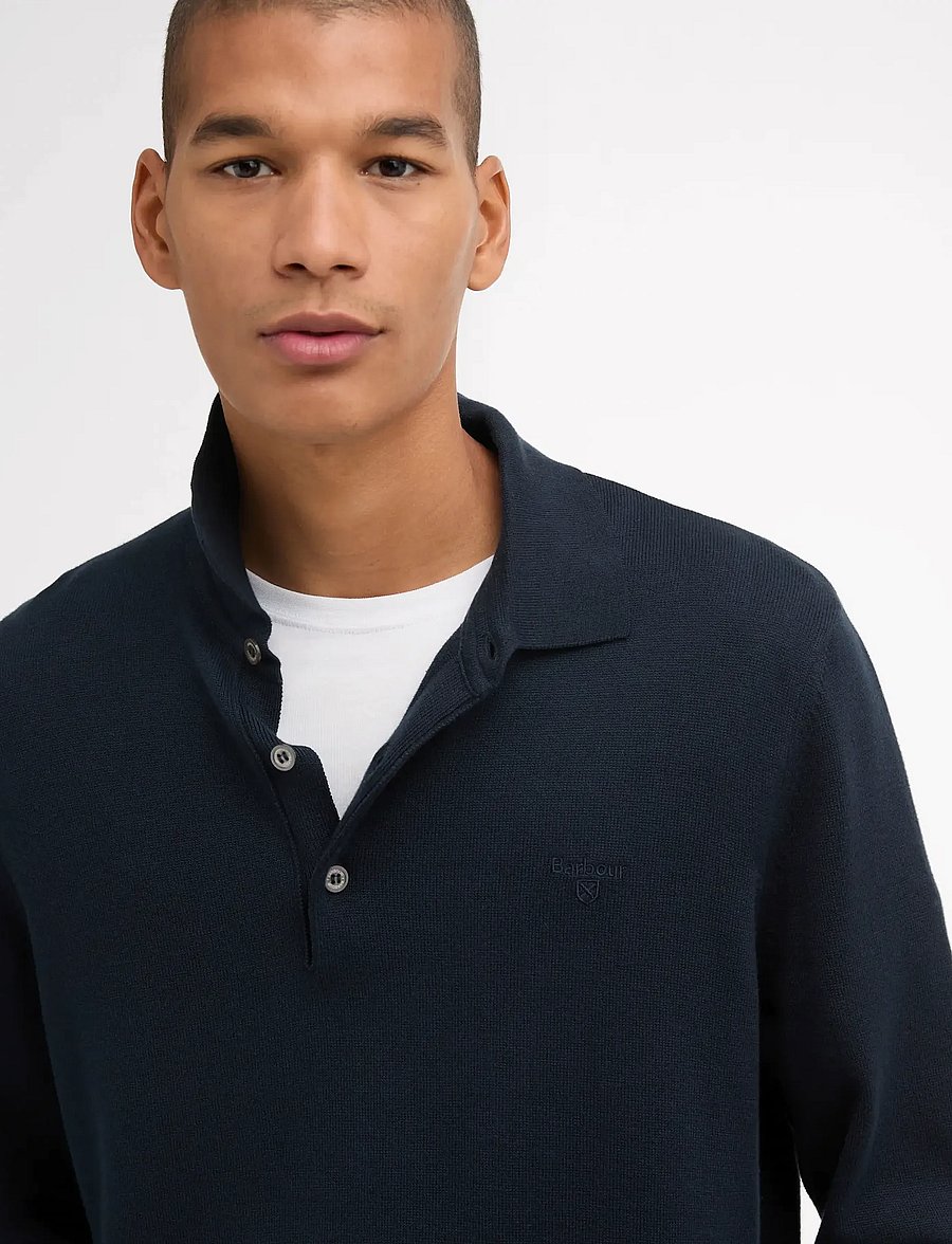 Barbour - Barbour Pima Knit Polo - poloer i strik med lange ærmer - navy - 3