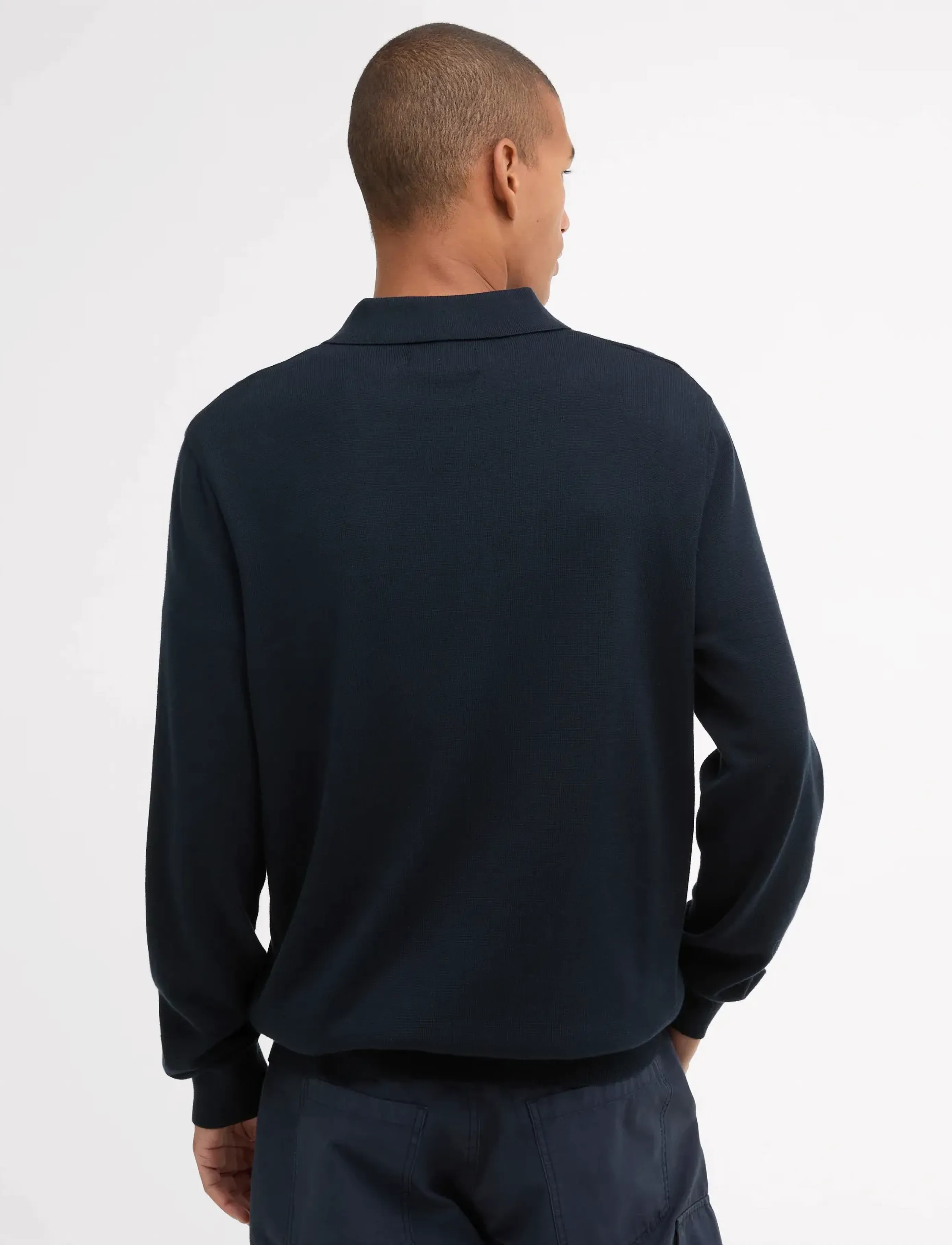 Barbour - Barbour Pima Knit Polo - poloer i strik med lange ærmer - navy - 4