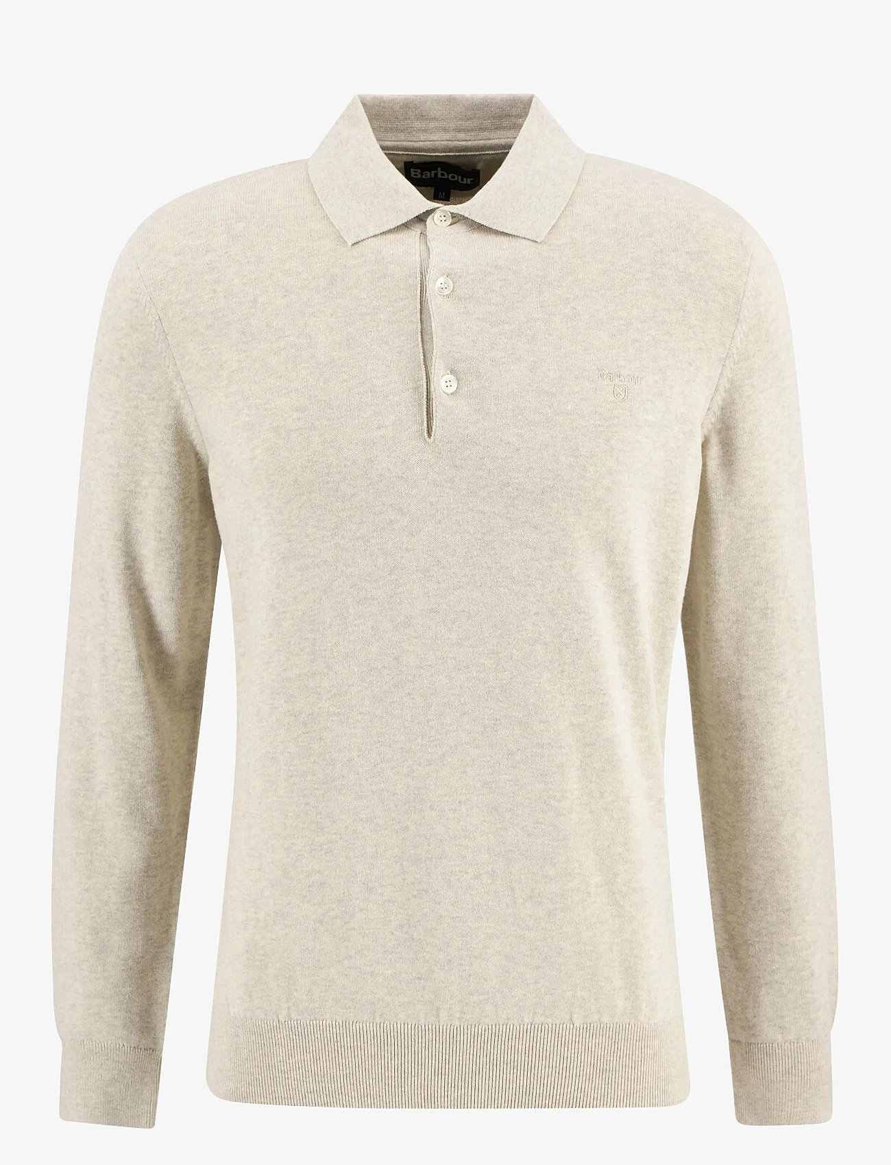 Barbour - Barbour Pima Knit Polo - långärmade stickade pikétröjor - neutral - 1