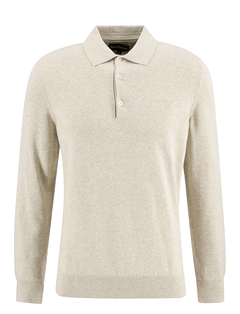 Barbour - Barbour Pima Knit Polo - långärmade stickade pikétröjor - neutral - 1