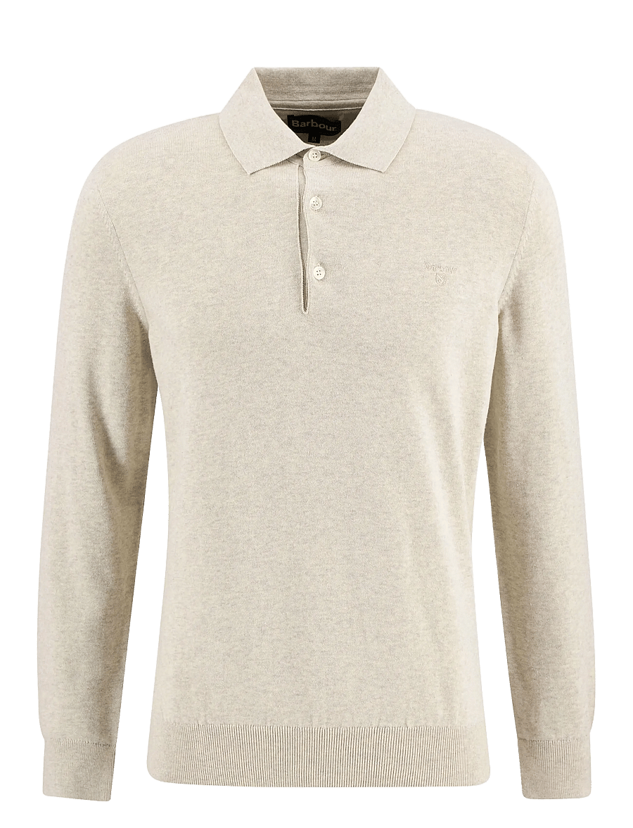 Barbour - Barbour Pima Knit Polo - dzianinowe koszulki polo z długim rękawem - neutral - 1