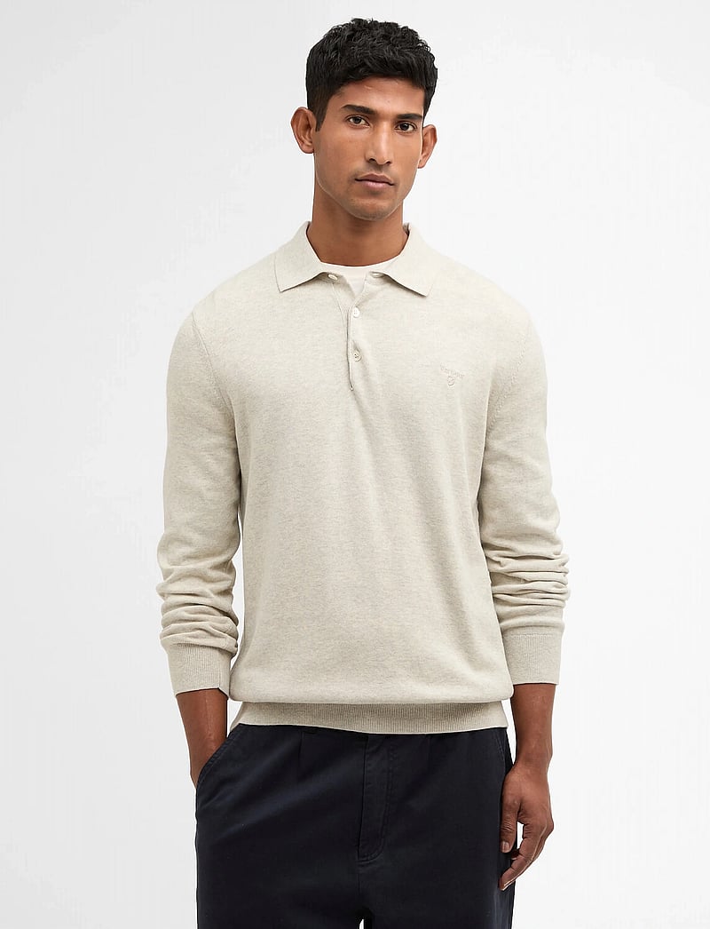 Barbour - Barbour Pima Knit Polo - långärmade stickade pikétröjor - neutral - 0
