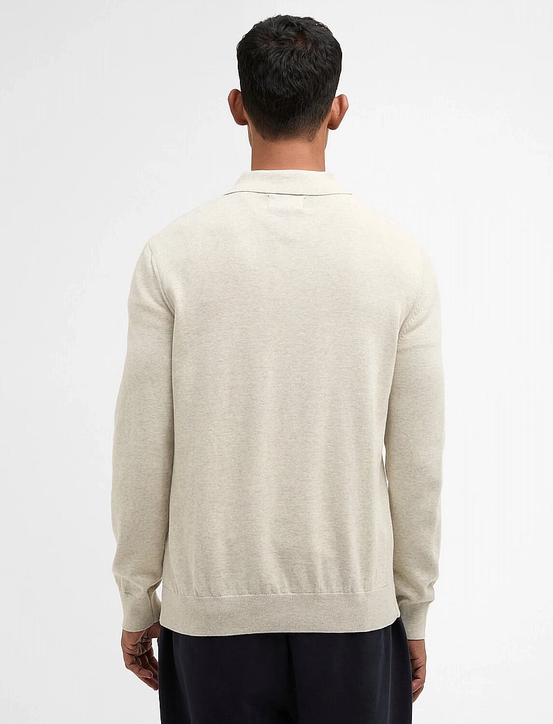 Barbour - Barbour Pima Knit Polo - långärmade stickade pikétröjor - neutral - 2