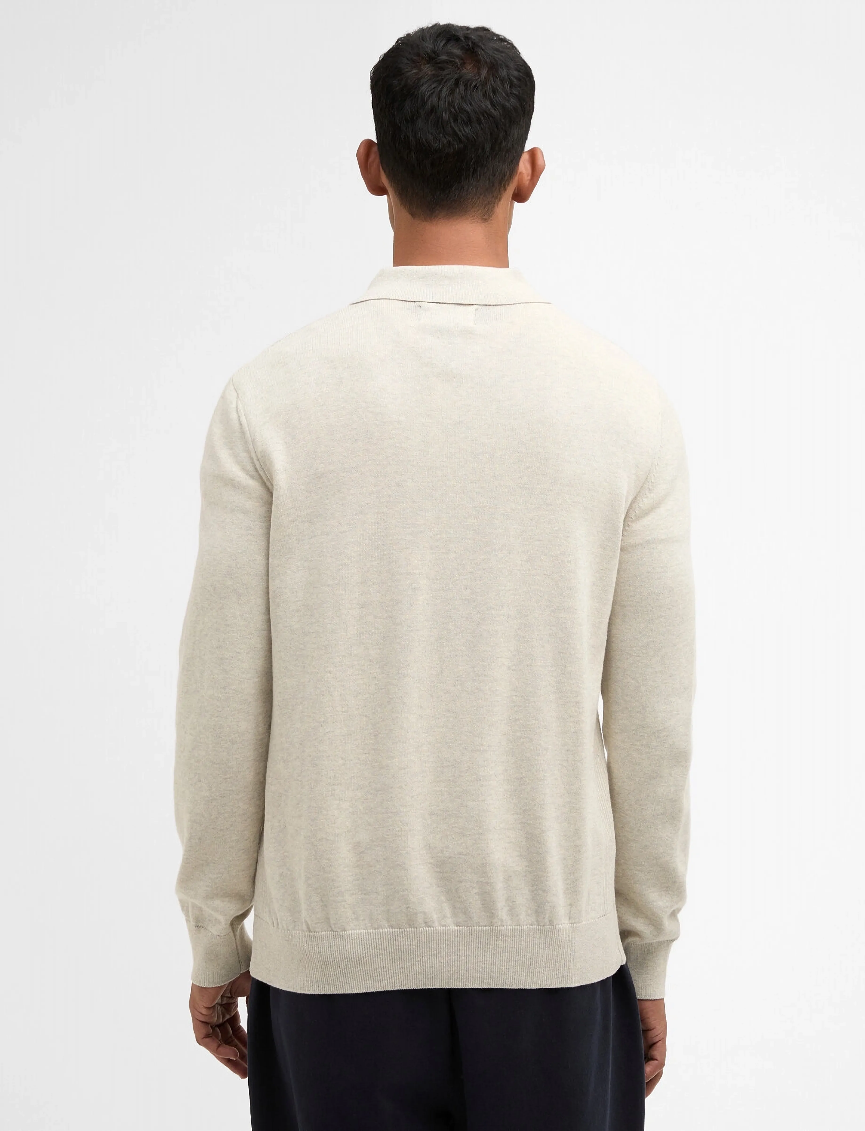 Barbour - Barbour Pima Knit Polo - dzianinowe koszulki polo z długim rękawem - neutral - 2